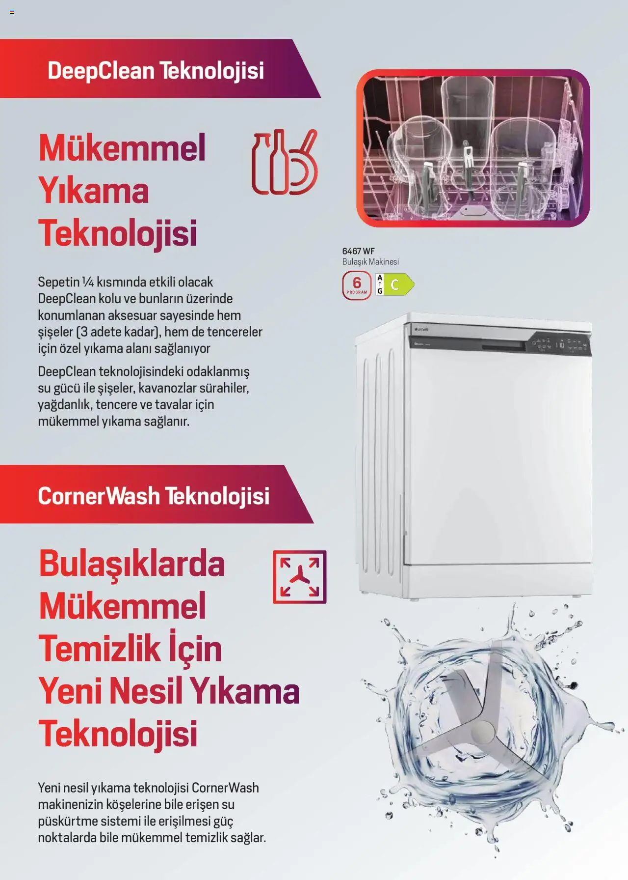 Arçelik Katalog - 16.09.2025 tarihinden itibaren geçerlidir | Sayfa: 25 | Ürünler: Su, Bulaşık makinesi
