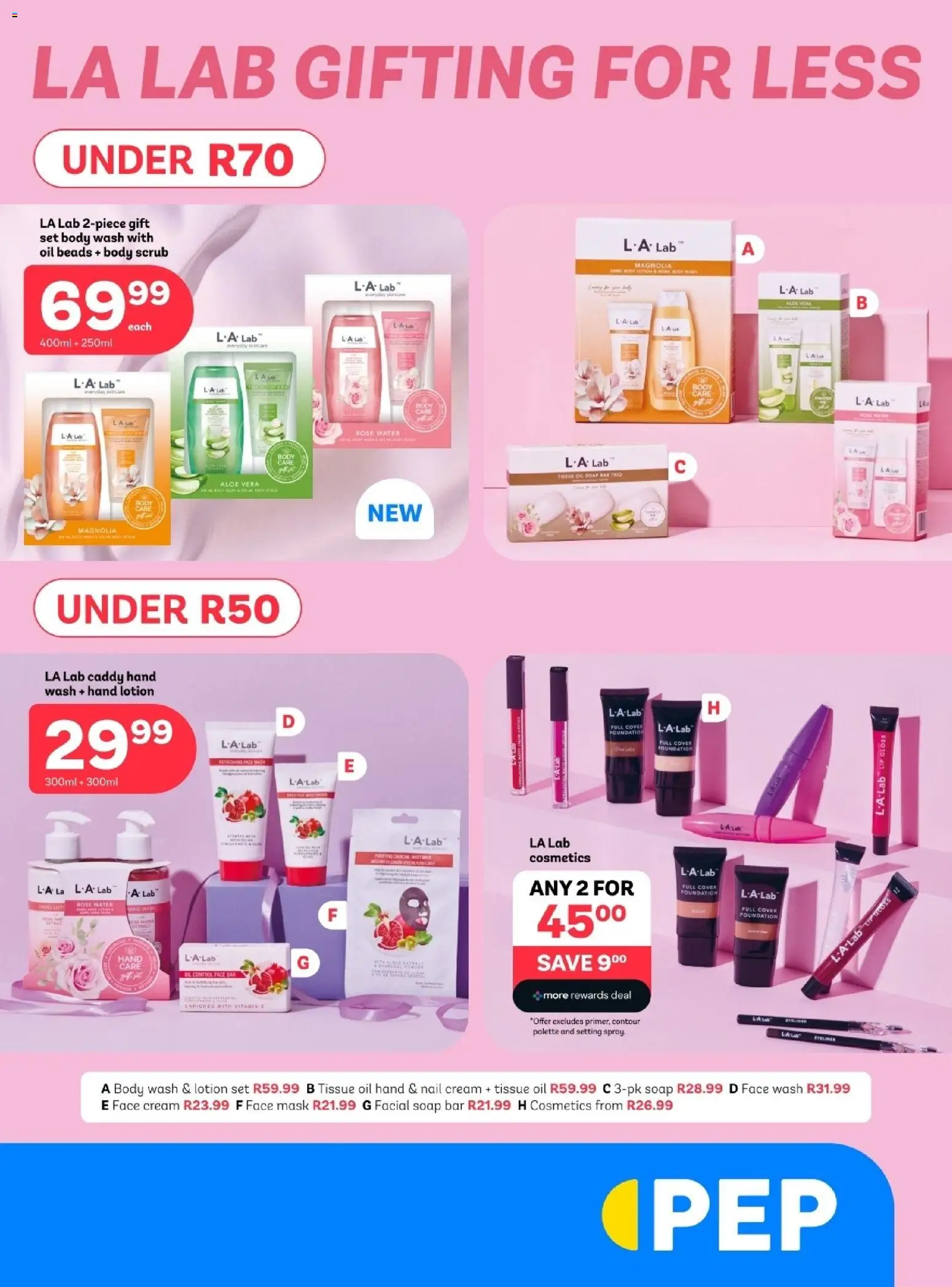 New PEP Stores catalogue – valid from 24.10.2025 | Page: 1 | Products: Foundation, Lip gloss, Mask, Soap