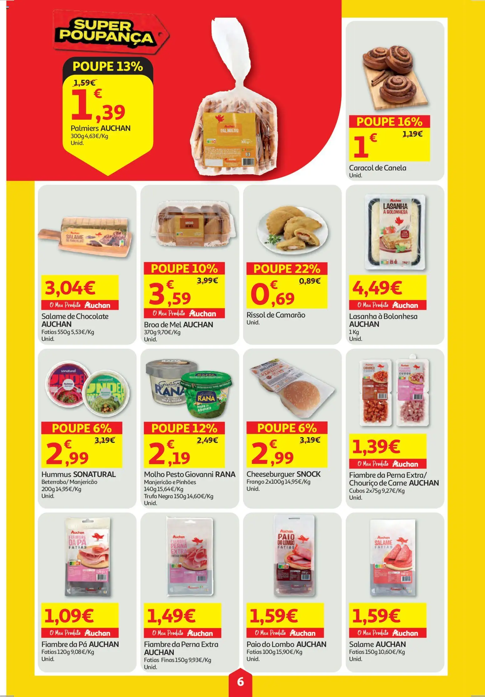 Auchan - Super Poupança │ válido de 06.11.2025 | Página: 6 | Produtos: Frango, Lasanha, Chouriço, Carne