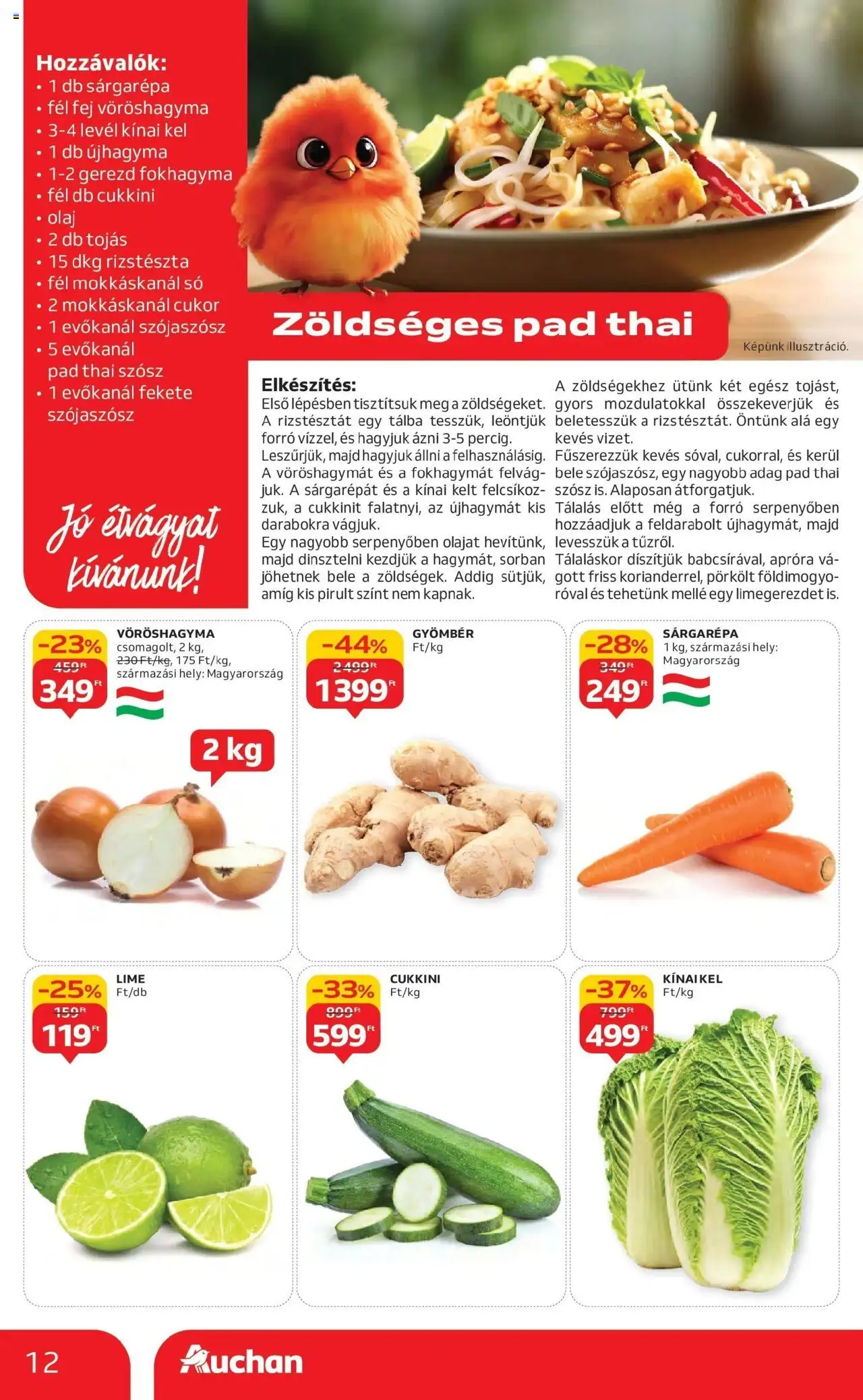 Auchan akciós ujság - amely érvényes a következő dátumtól: 16.10.2025 | Oldal: 12 | Termékek: Fokhagyma, Sárgarépa, Vöröshagyma, Tojás