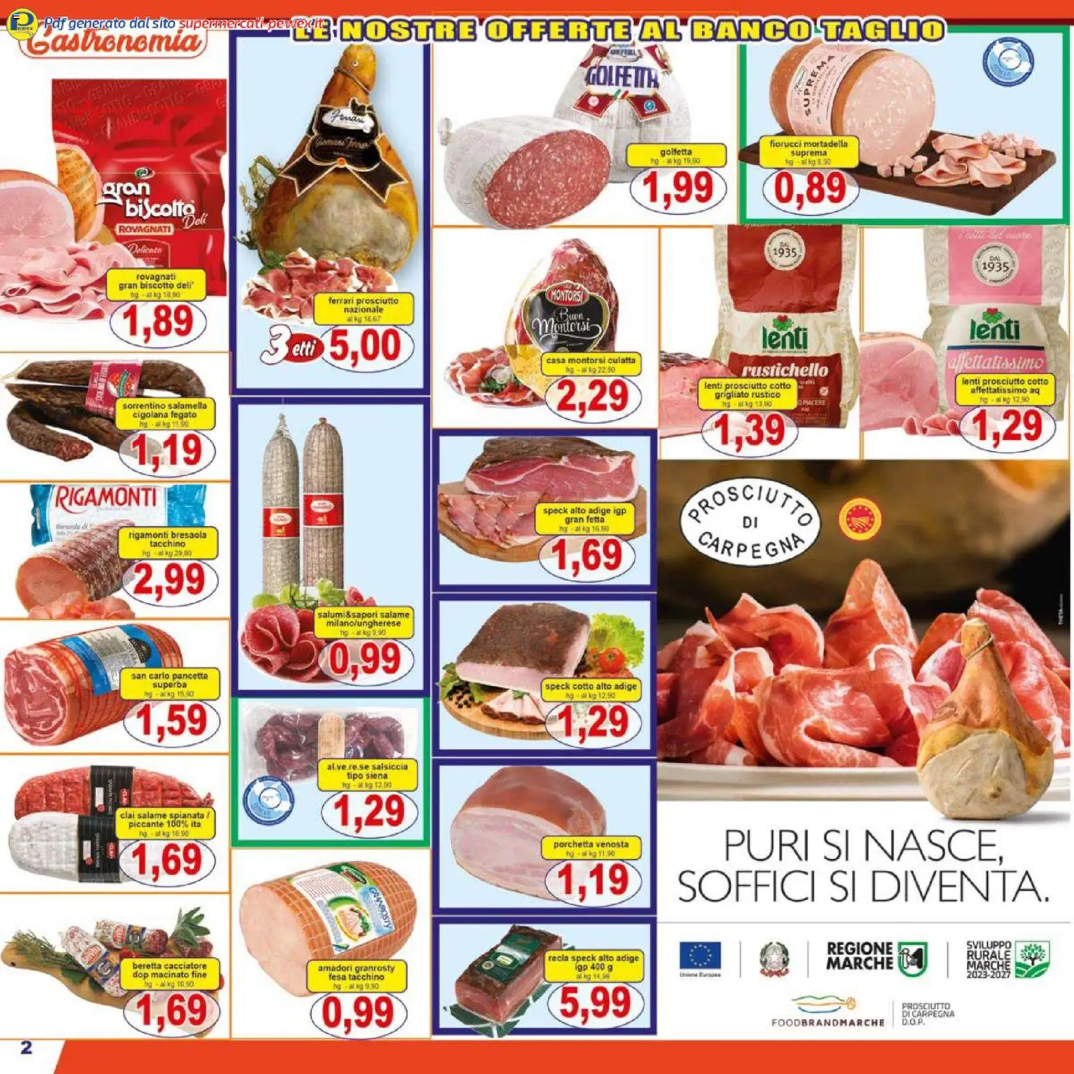 Volantino Pewex del 07.11.2025 | Pagina: 2 | Prodotti: Salamella, Salame, Prosciutto, Salsiccia