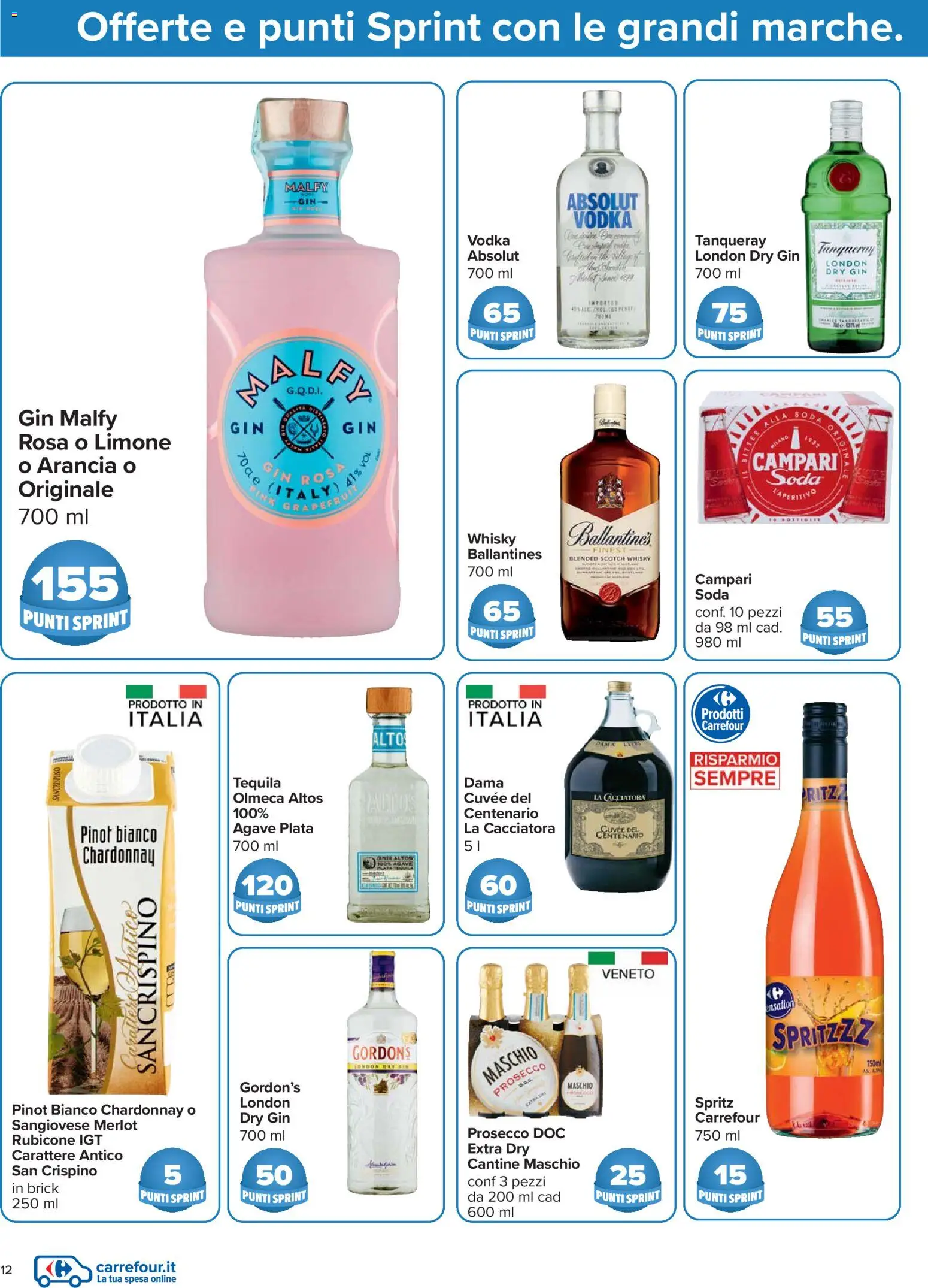 Volantino Carrefour del 07.11.2025 | Pagina: 12 | Prodotti: Vodka, Whisky, Limone, Arancia