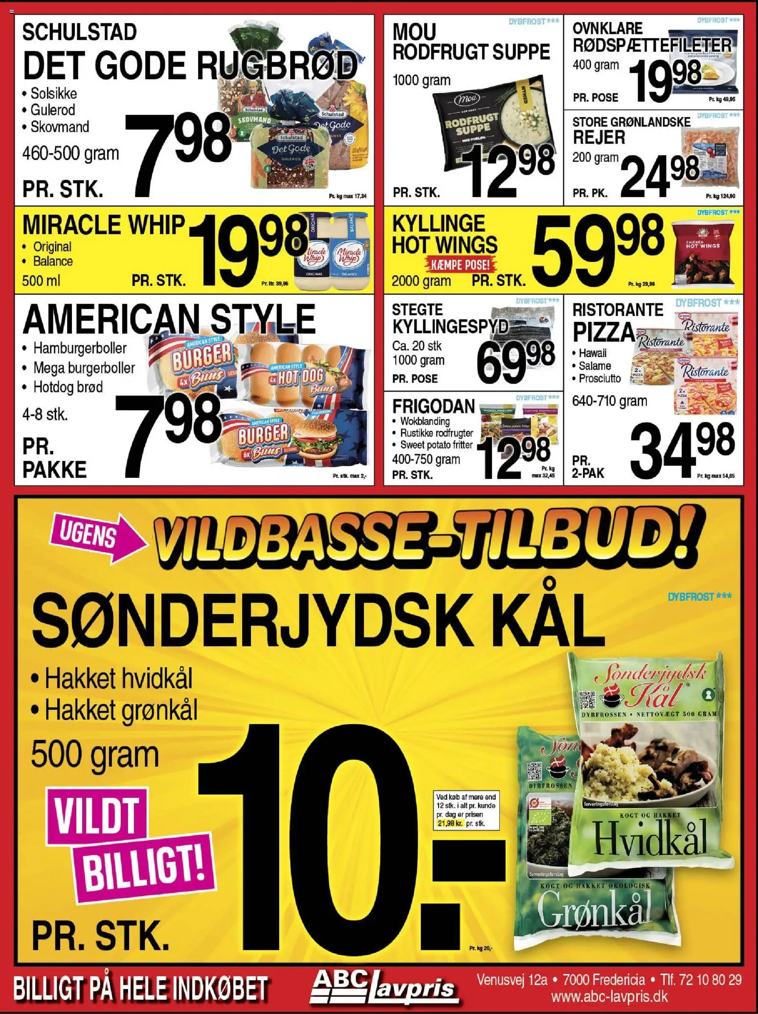 Abc Lavpris tilbudsavis – gyldig fra 19.11.2025 | Side: 4 | Produkter: Brød, Gulerod, Burgerboller, Grønkål