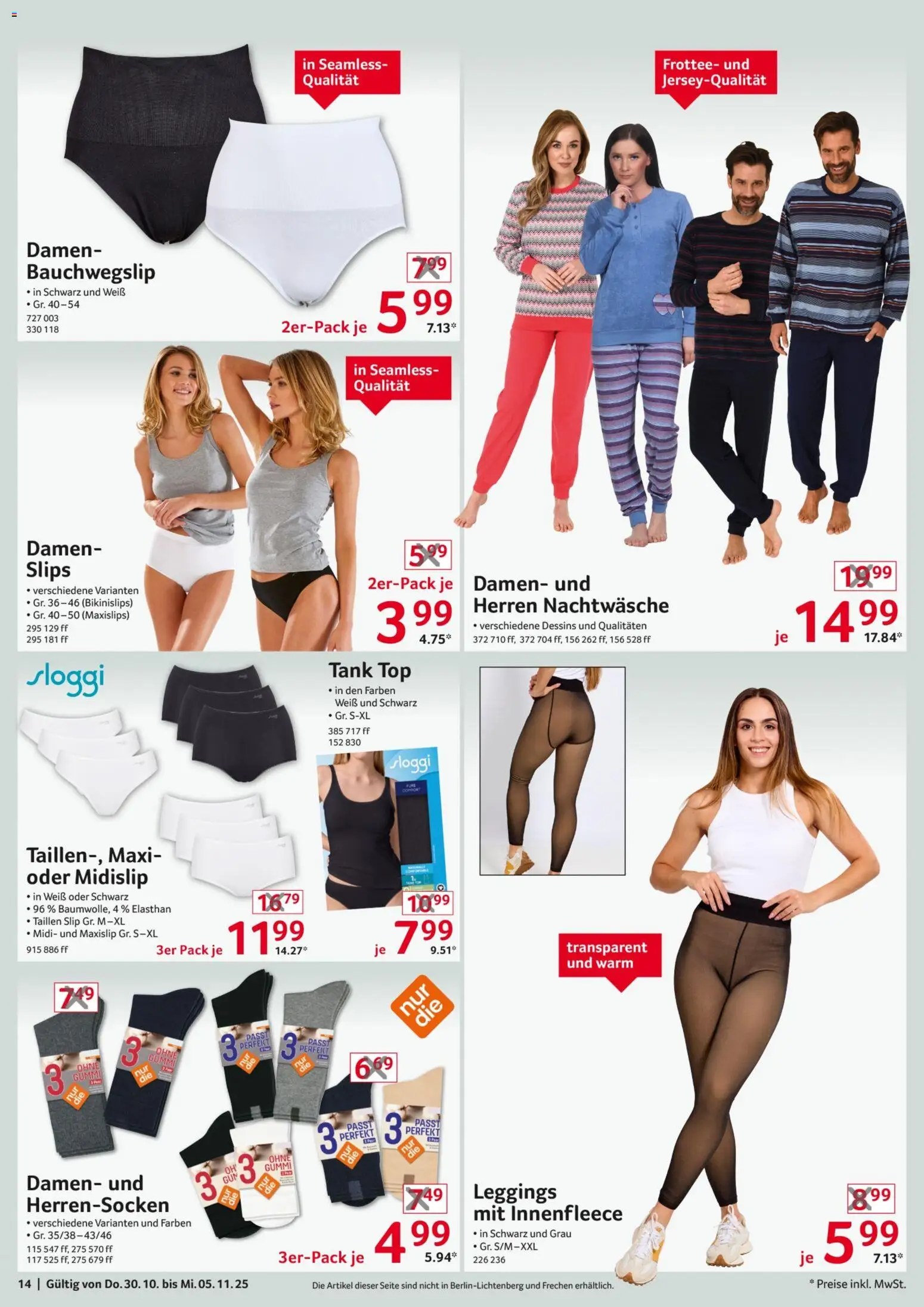 Selgros  Non Food – gültig ab 30.10.2025 | Seite: 14 | Produkte: Top, Leggings, Slip