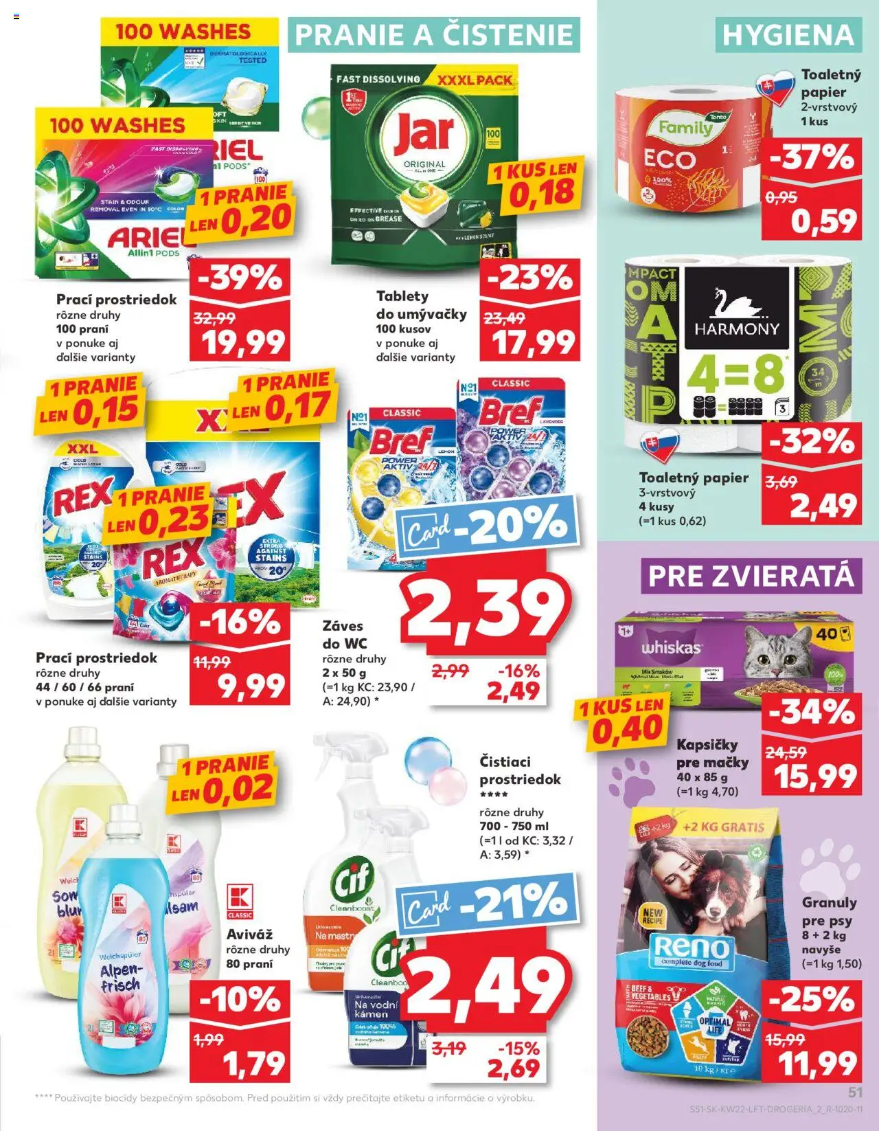 Nové Kaufland akcie – leták je platný od 29.05.2025 | Strana: 51 | Produkty: Toaletný papier, Aviváž, Whiskas, Jar