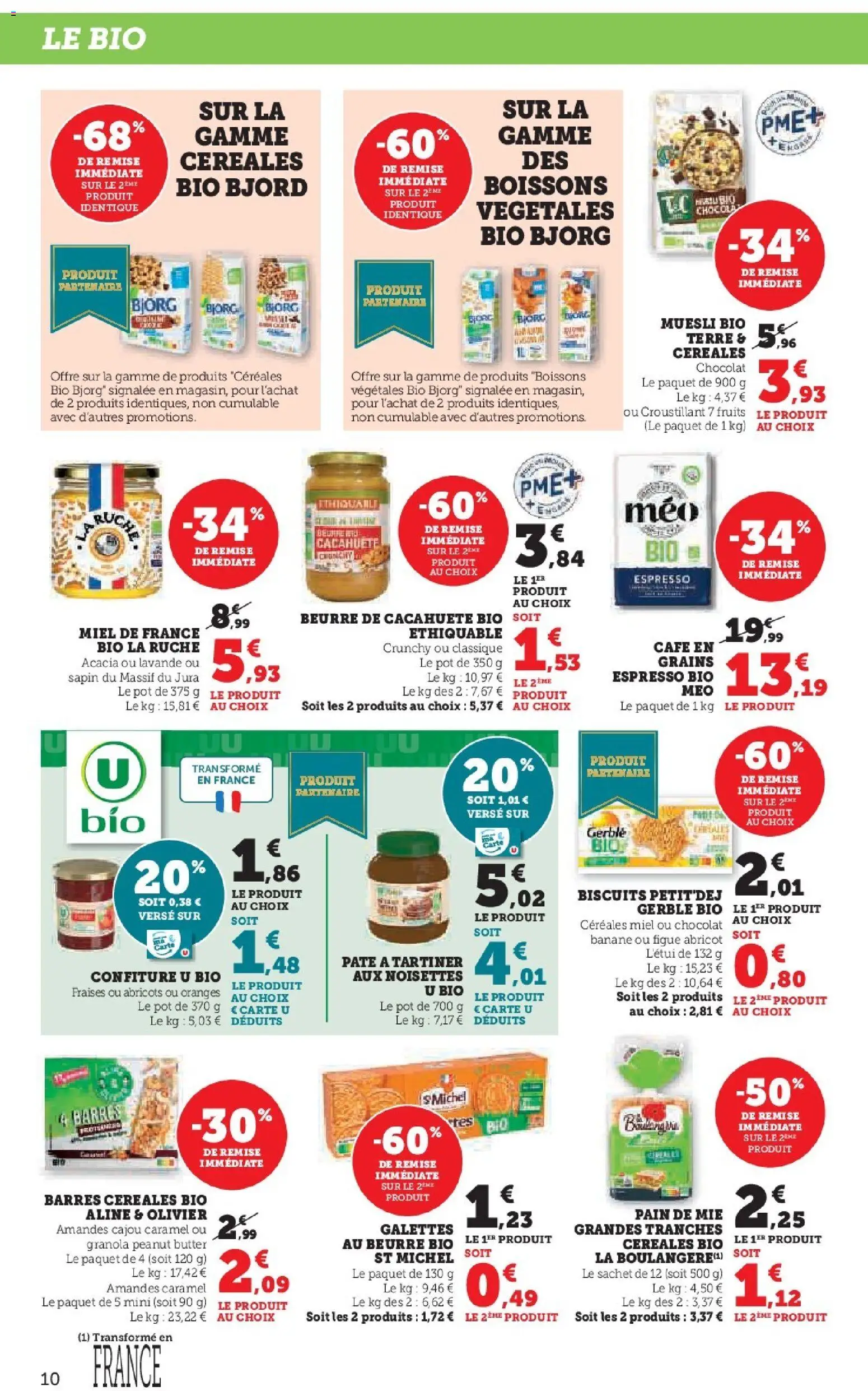 {H1} | Page: 10 | Produits: Miel, Abricots, Café, Biscuits