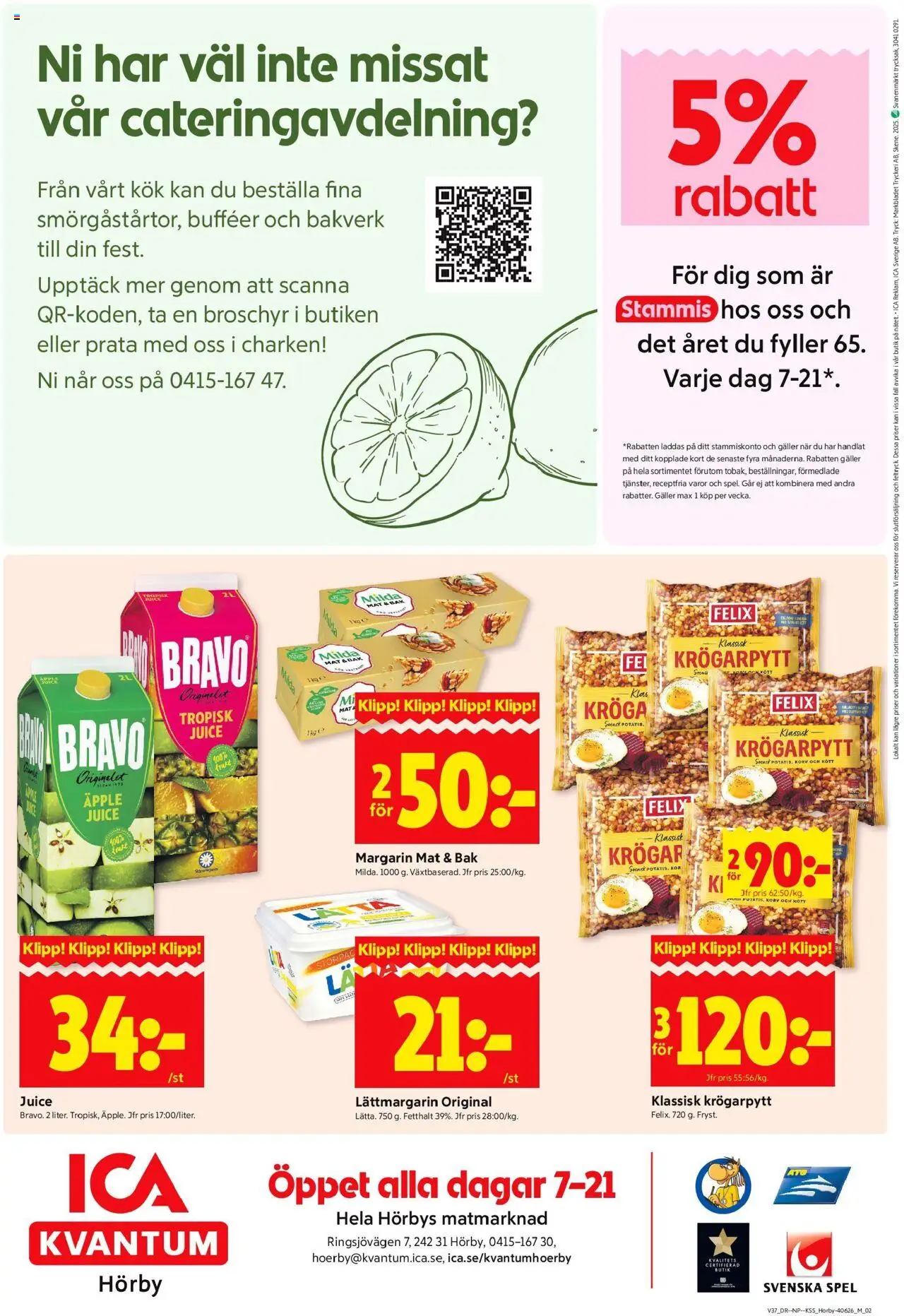 ICA Kvantum reklamblad aktuell från 08.09.2025 | Sida: 8 | Produkter: Galler, Margarin, Juice, Äpple