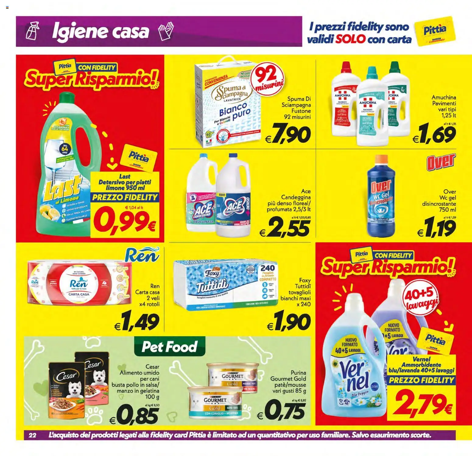 Volantino SuperConveniente del 17.03.2026 | Pagina: 22 | Prodotti: Detersivo per piatti, Anticalcare, Limone, Lavatrice