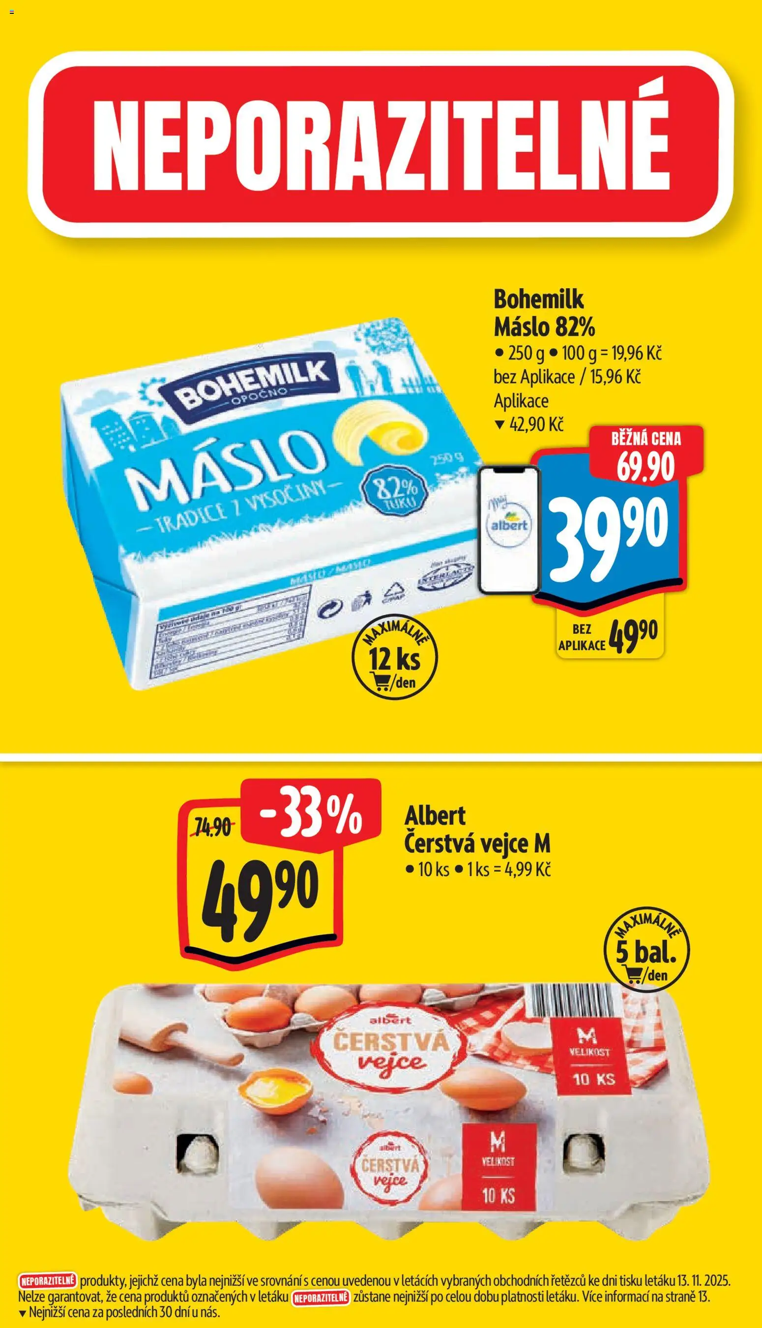 Albert leták - Supermarket od 19.11.2025 | Strana: 2 | Produkty: Máslo, Vejce