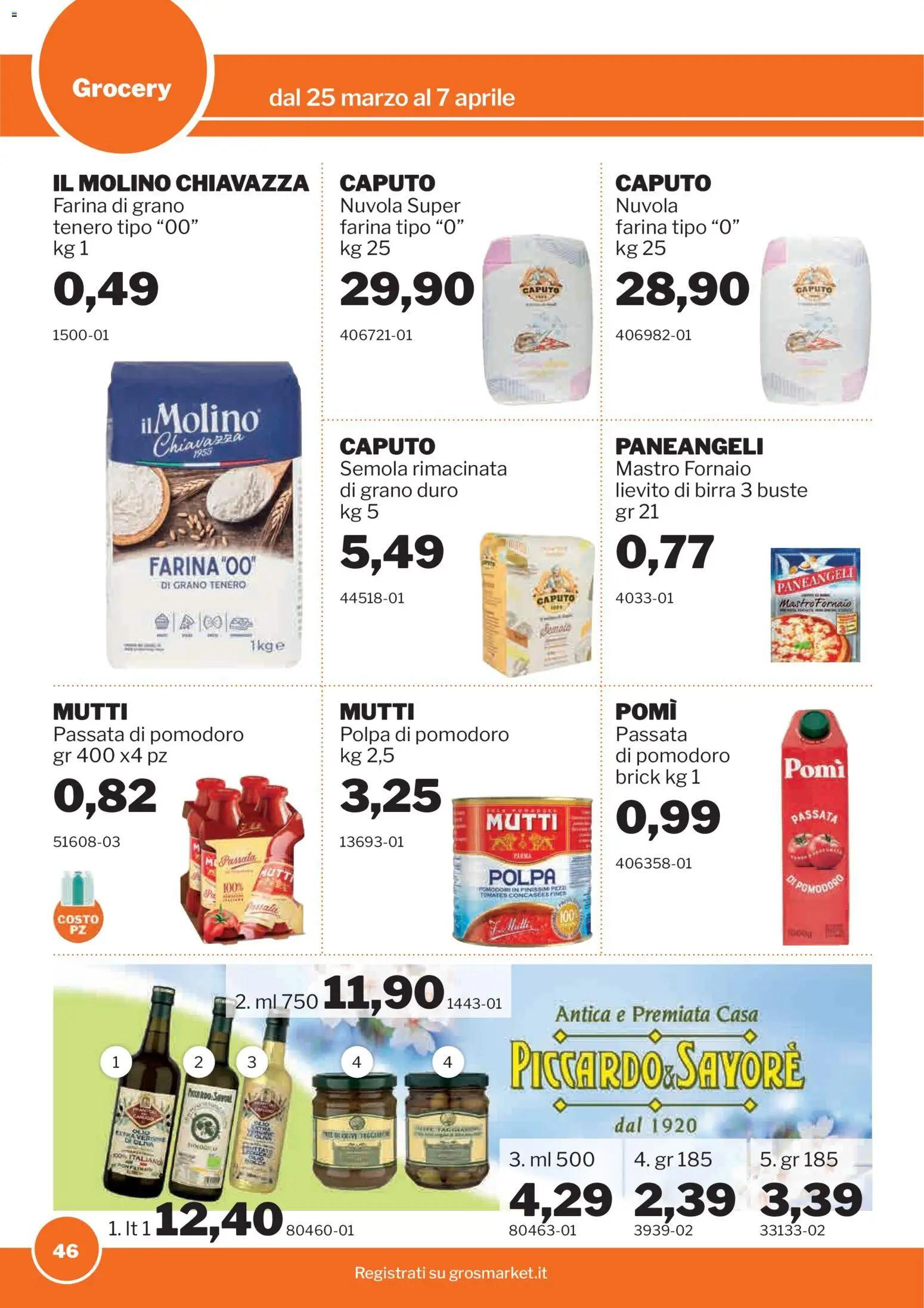 Volantino Sogegross del 25.03.2026 | Pagina: 46 | Prodotti: Birra, Pomodoro, Farina, Passata di pomodoro