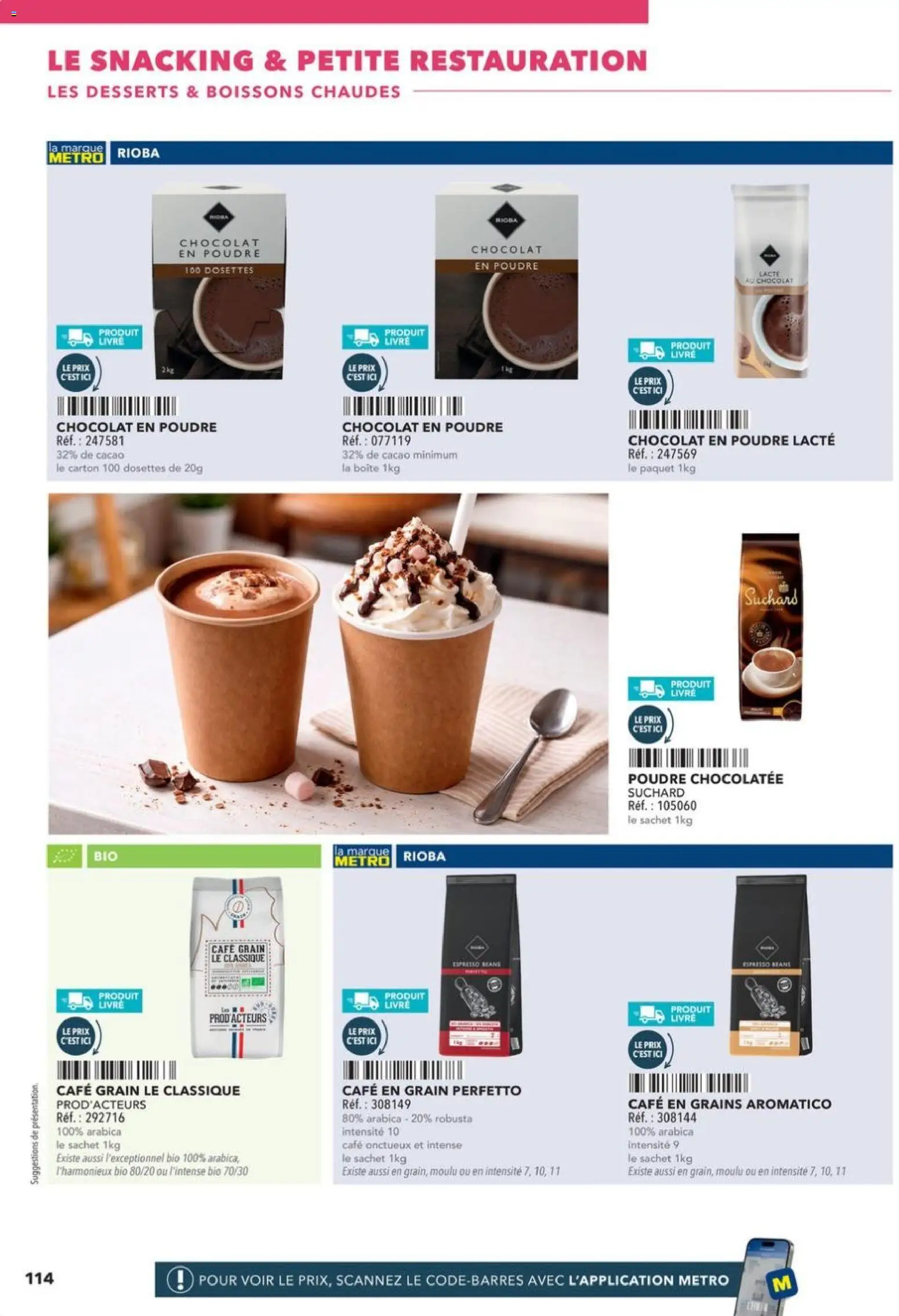 {H1} | Page: 114 | Produits: Café en grains, Café en grain, Café, Chocolat