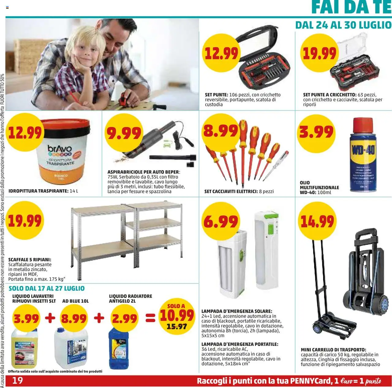 Volantino PENNY del 17.07.2025 | Pagina: 19 | Prodotti: Olio, Tubo, Cavo, Scatola