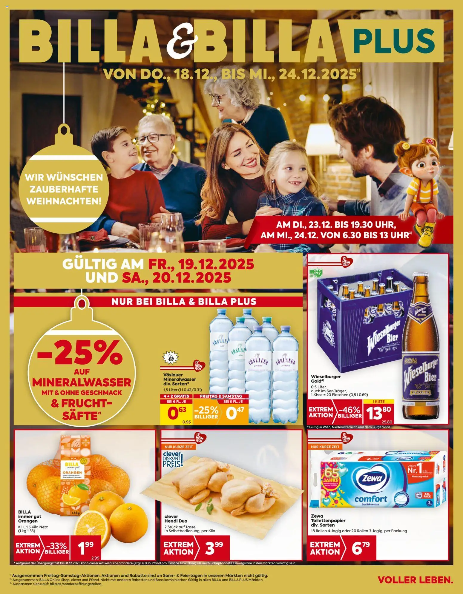 Billa Flugblatt - Niederösterreich gültig ab 18.12.2025 | Seite: 1 | Produkte: Bier, Orangen