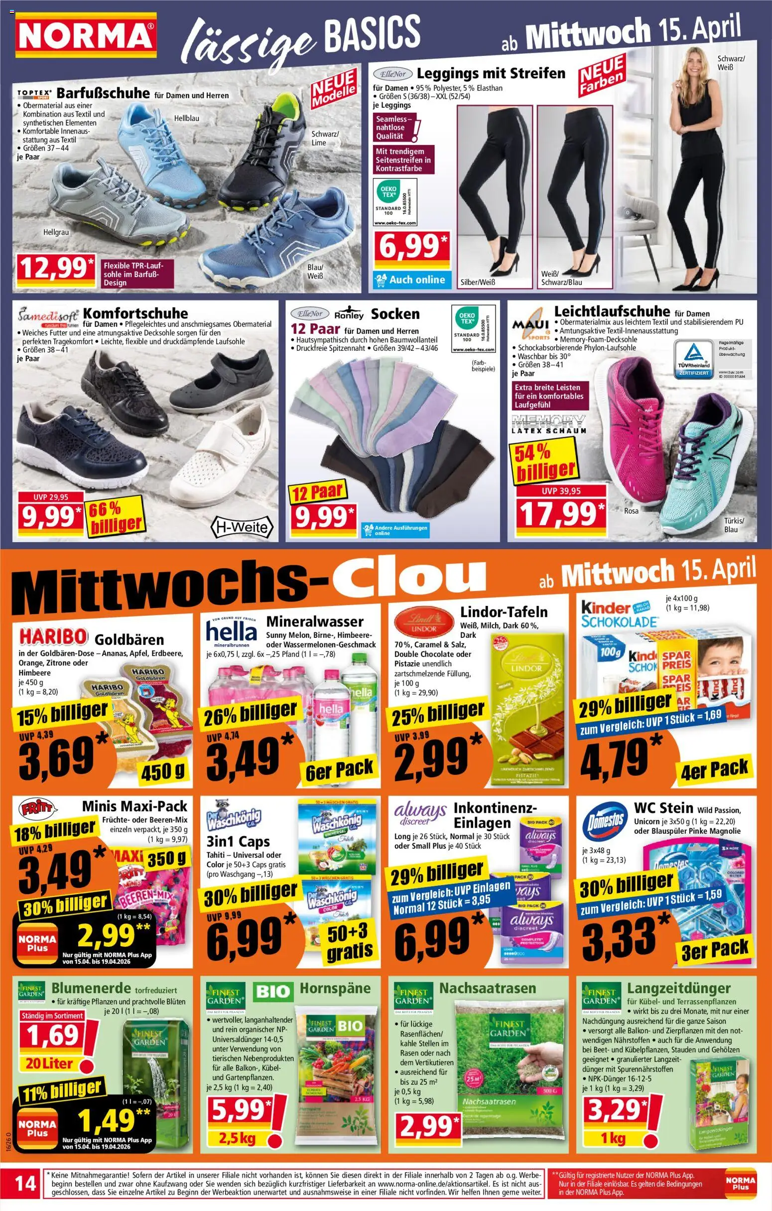 Norma Prospekt 	 – gültig ab 13.04.2026 | Seite: 14 | Produkte: Pistazien, Hella, WC Stein, Zitrone