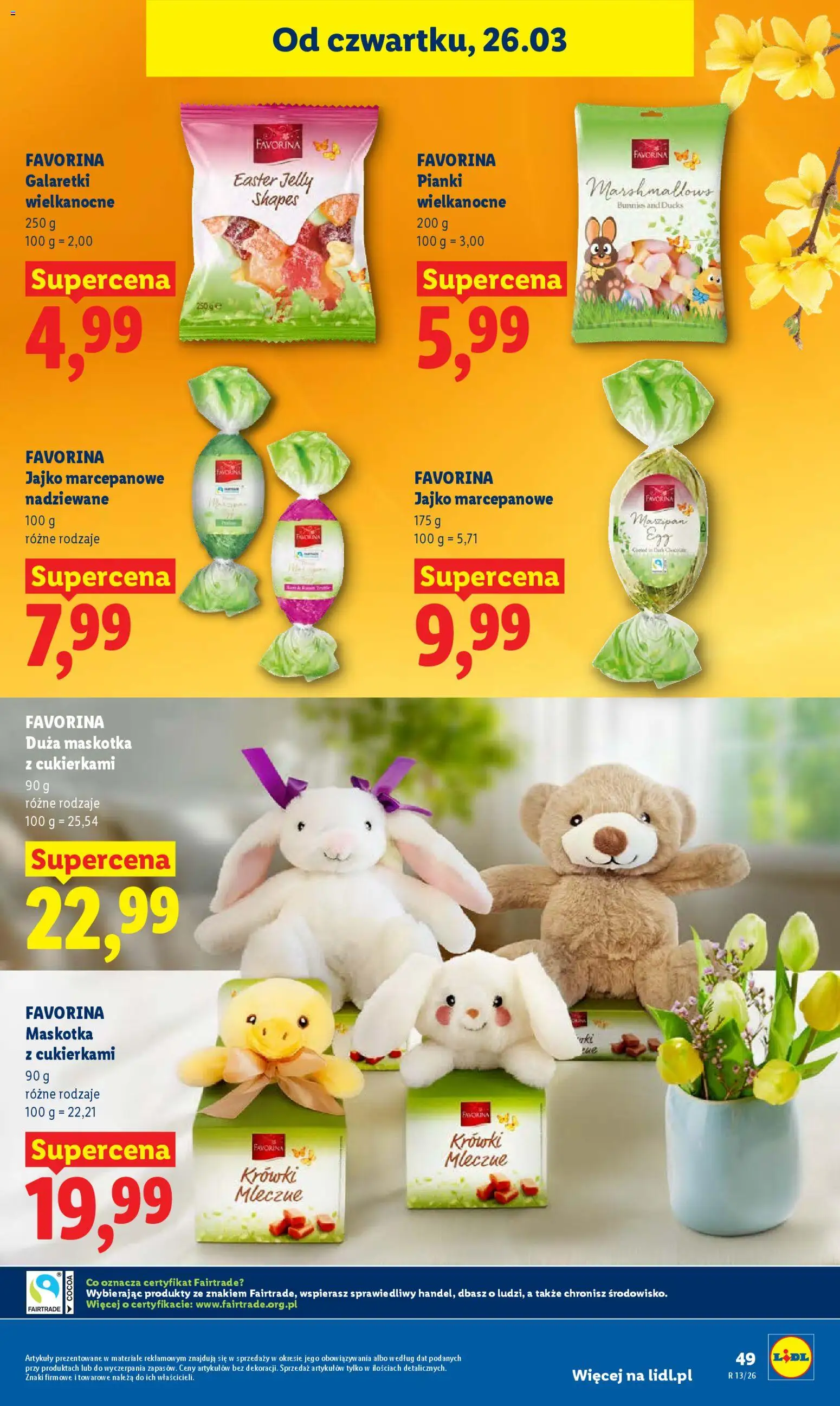 Lidl gazetka od 26.03.2026 | Strona: 49 | Produkty: Galaretki, Pianki, Krówki
