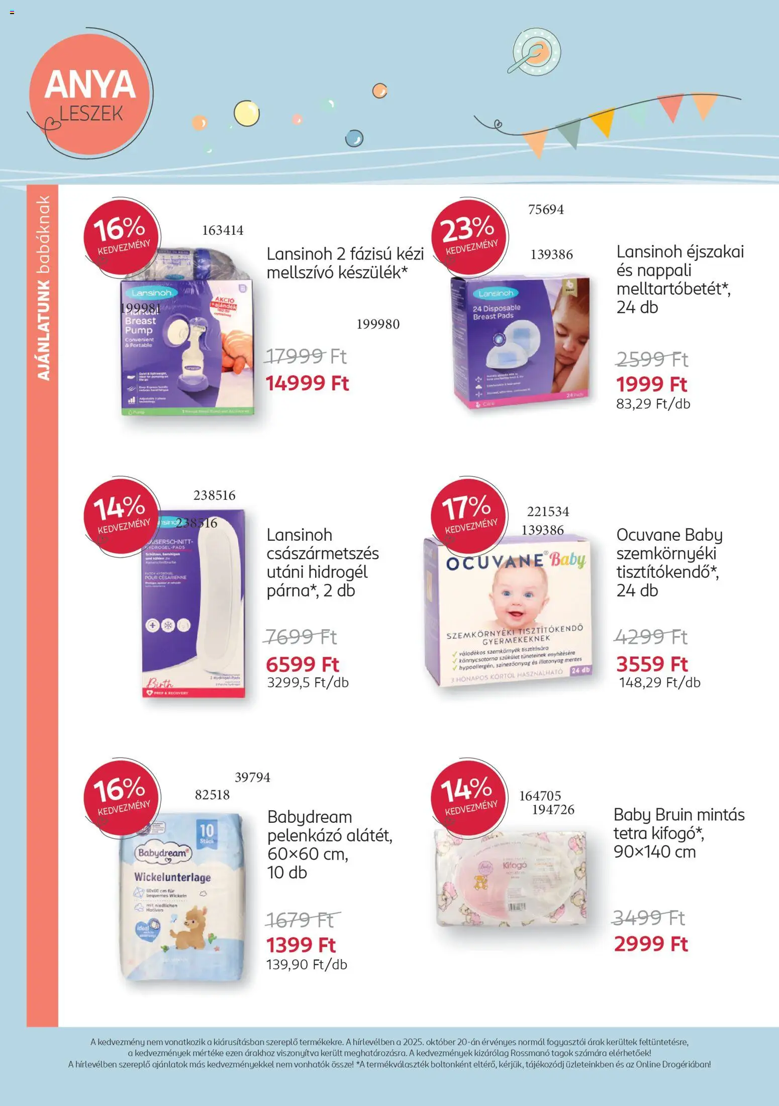 Rossmann akciós ujság - amely érvényes a következő dátumtól: 10.11.2025 | Oldal: 6 | Termékek: Párna, Pelenkázó, Tisztítókendő