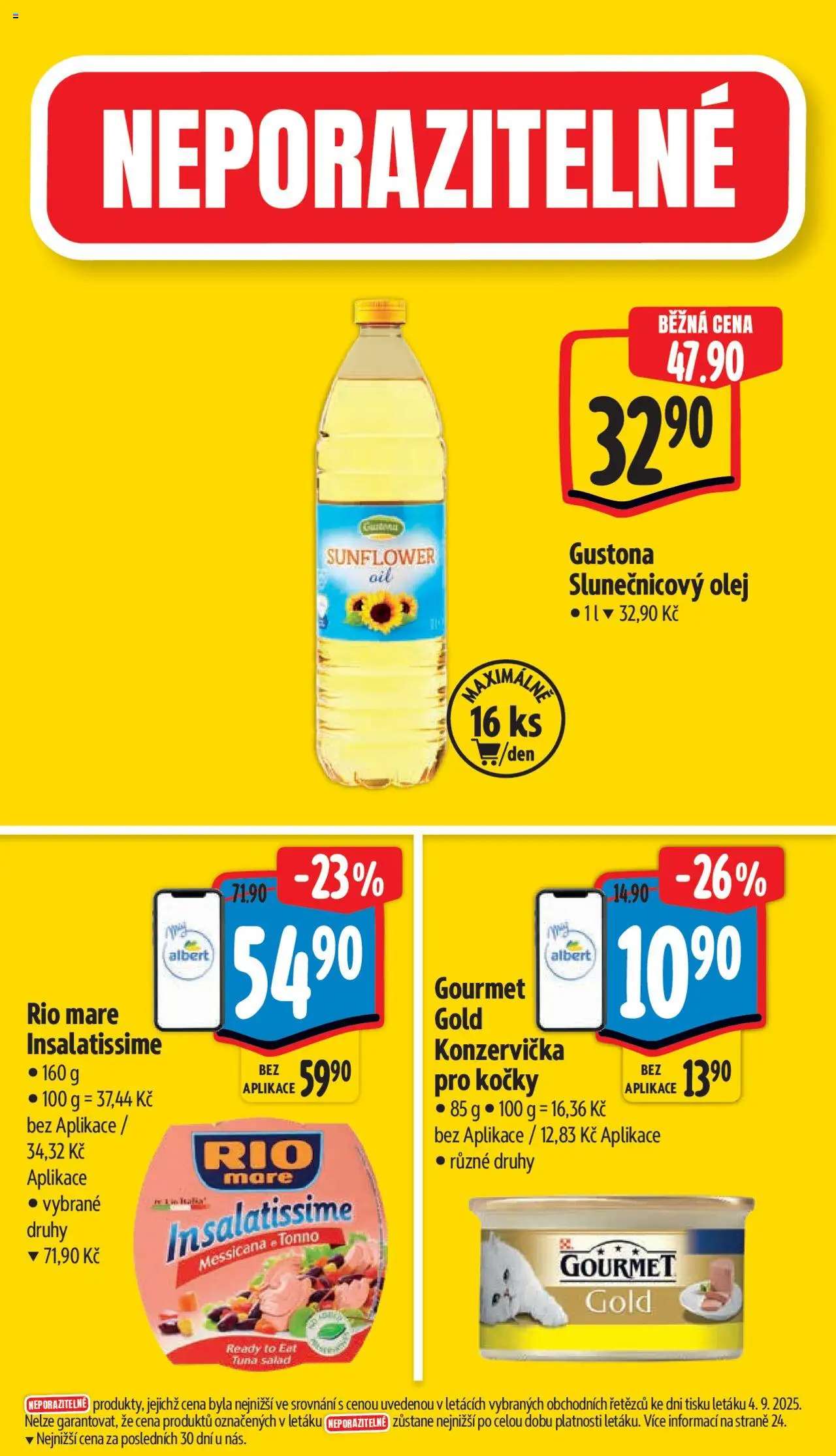 Albert leták - Supermarket od 10.09.2025 | Strana: 5 | Produkty: Gourmet, Olej, Gourmet Gold, Rio mare