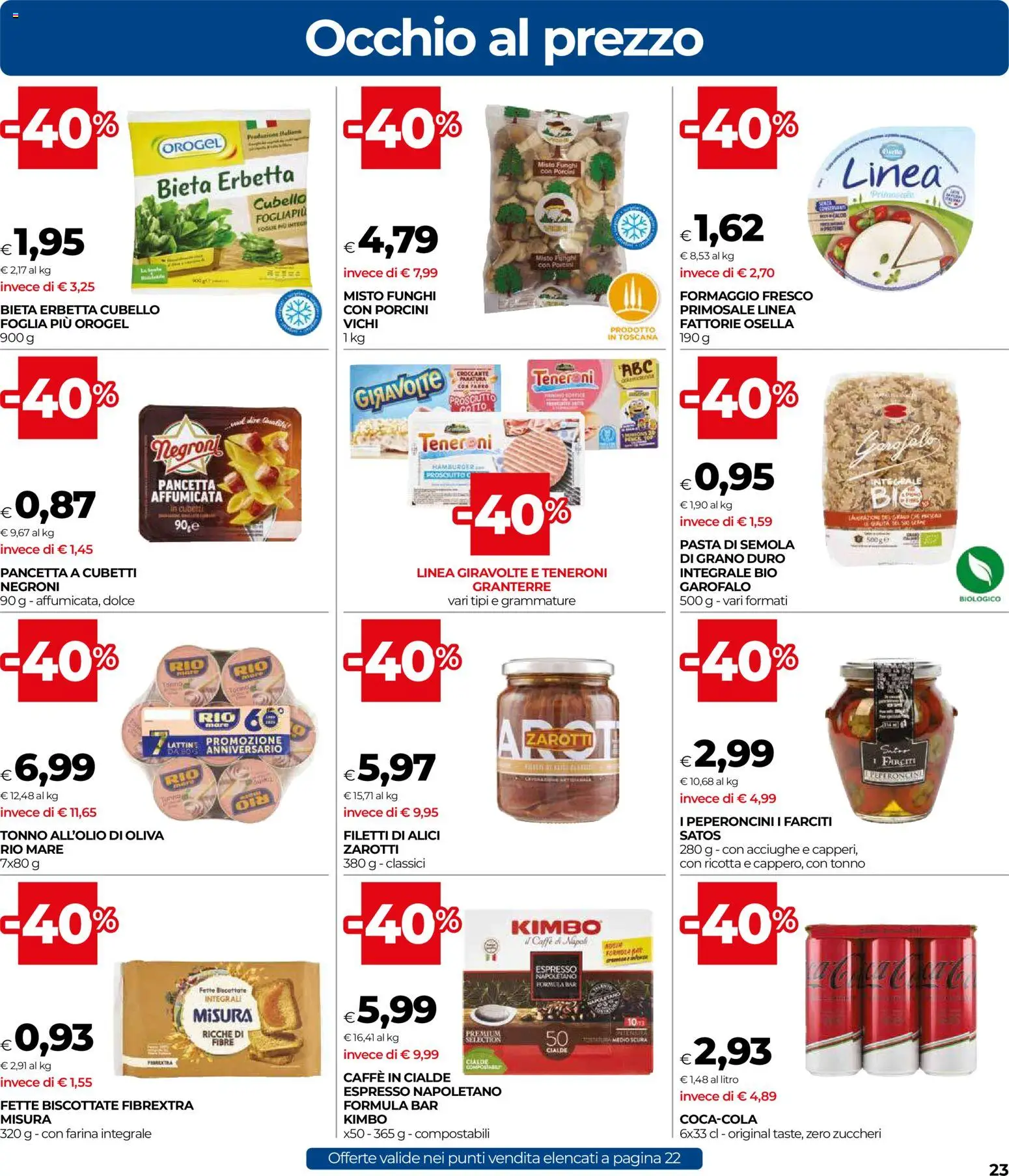 Volantino COOP del 20.11.2025 | Pagina: 23 | Prodotti: Pancetta, Funghi, Acciughe, Alici