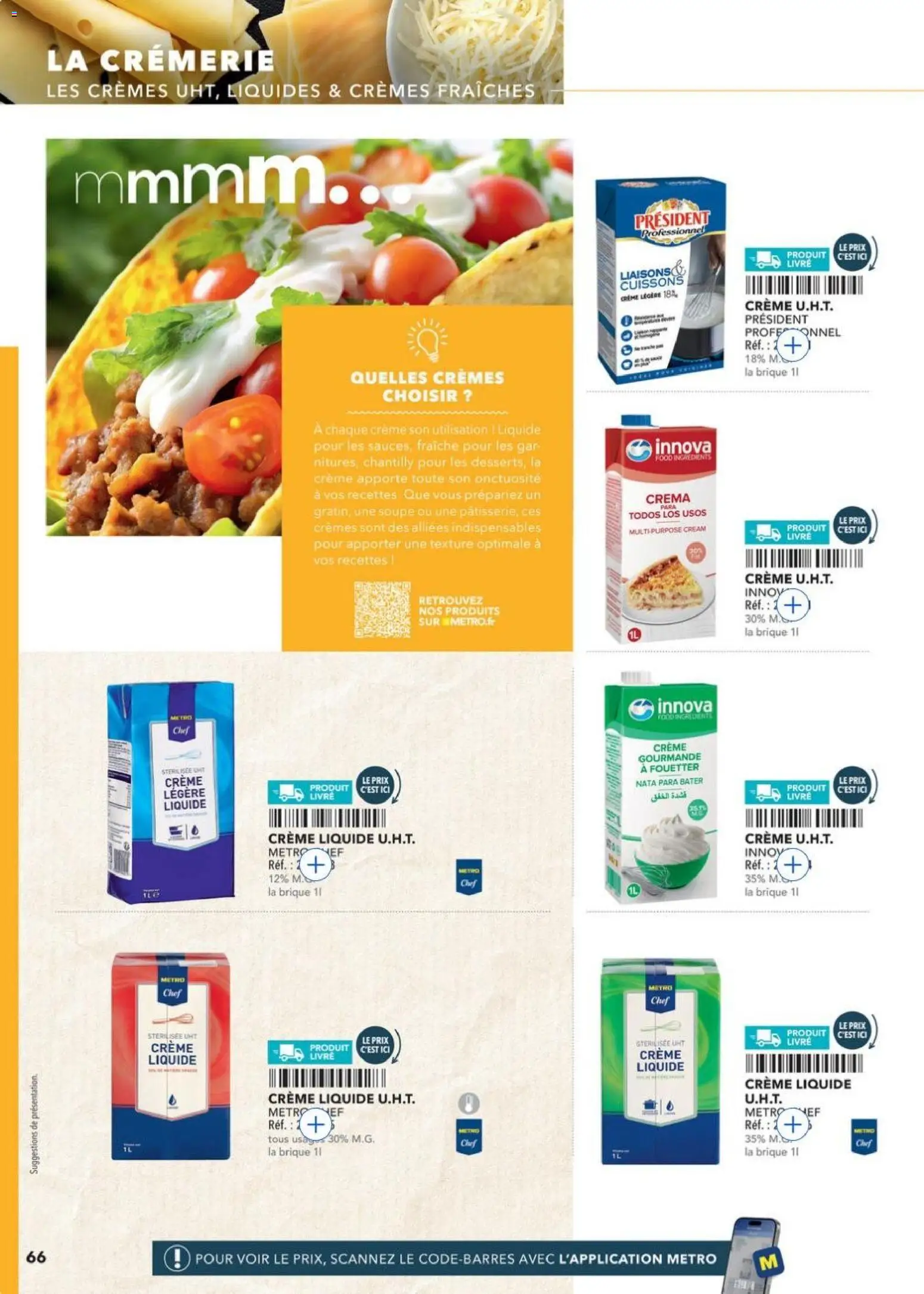 {H1} | Page: 66 | Produits: Soupe, Crème liquide, Livre, Crème