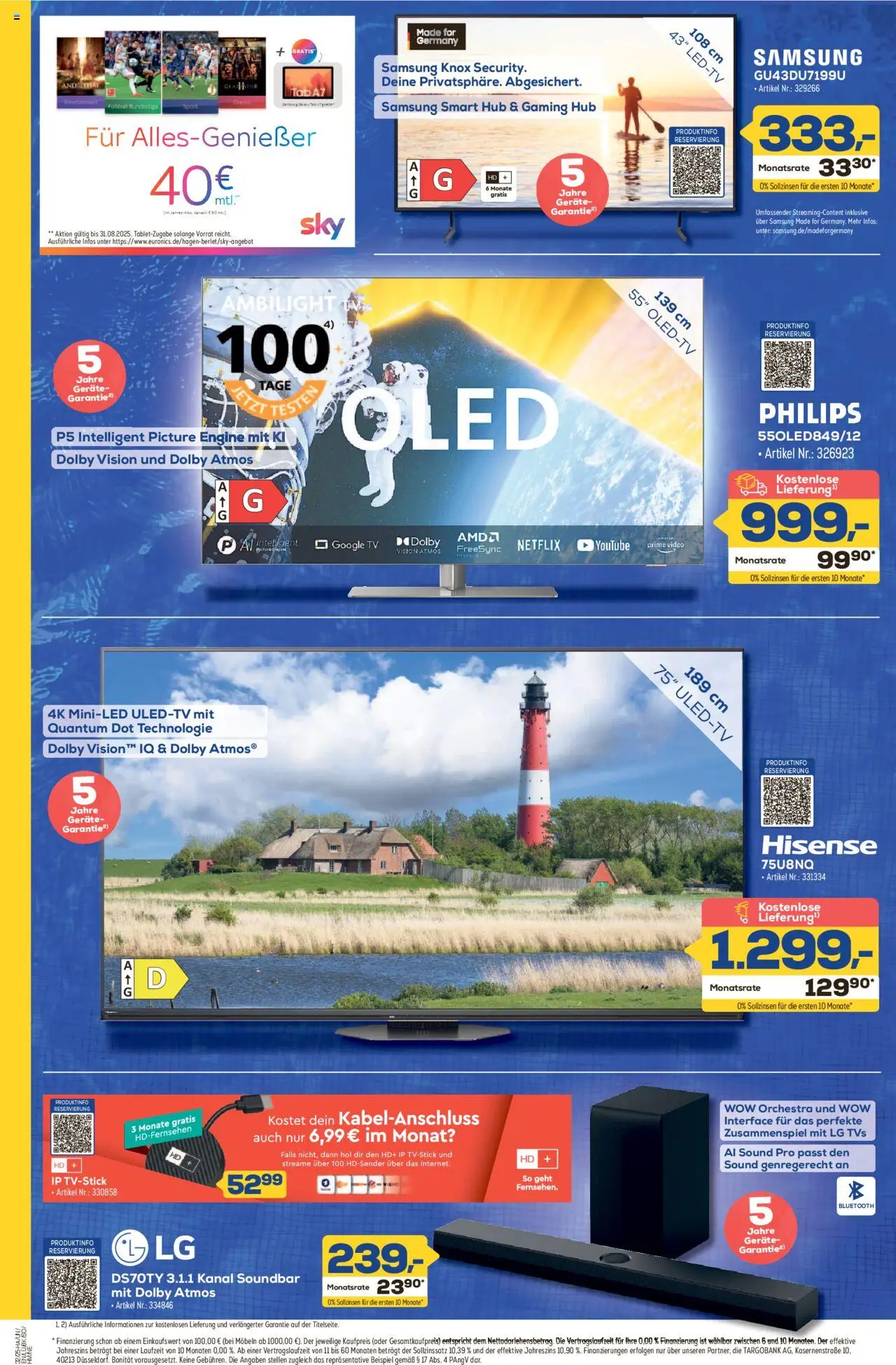 Euronics Prospekt Berlet - gültig ab dem 31.07.2025 | Seite: 2 | Produkte: LG, Philips, TV, Video