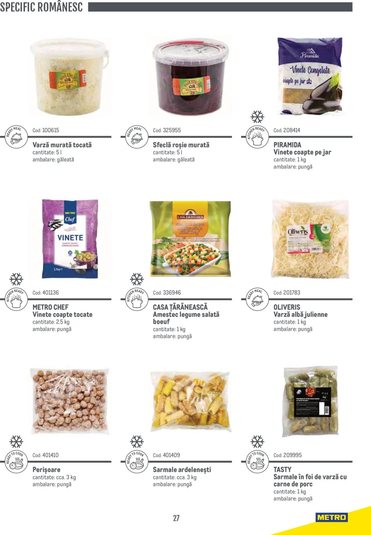Noul catalog Metro – valabil de la 14.11.2024 | Pagină: 27 | Produse: Varză, Pungă, Salată, Legume