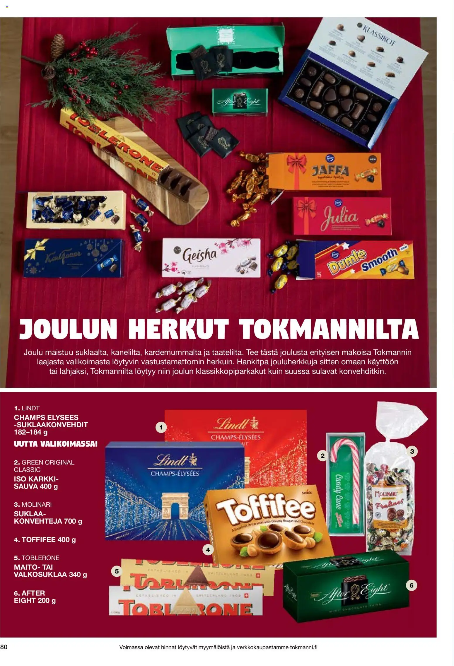 Tokmanni - Joulukuvasto 2025 – voimassa 30.10.2025 alkaen | Sivu: 80 | Tuotteet: Maito, Suklaa, Tee