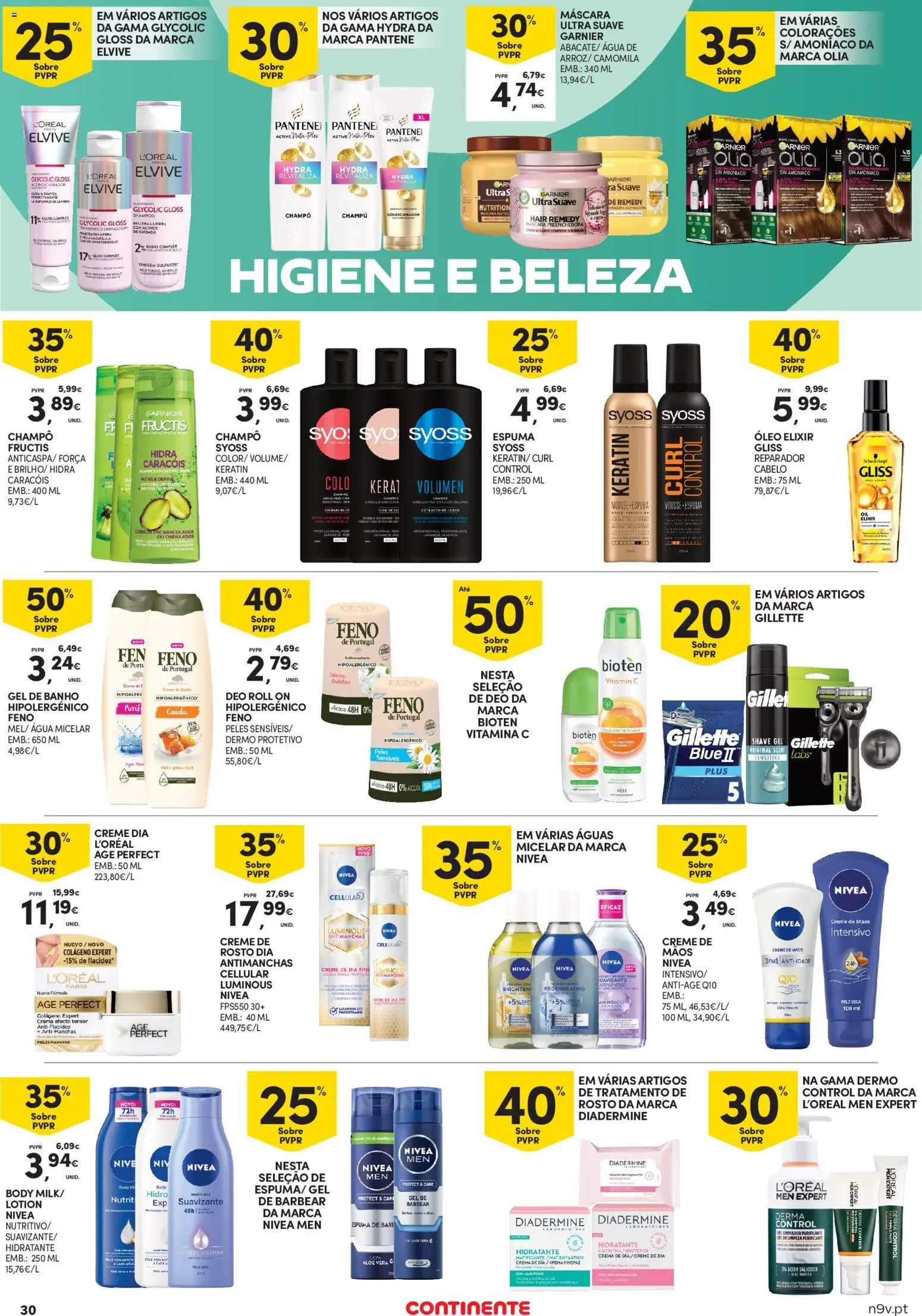 Continente - Açores │ válido de 13.11.2025 | Página: 30 | Produtos: Agua, Óleo, Vitamina c, Gel de limpeza