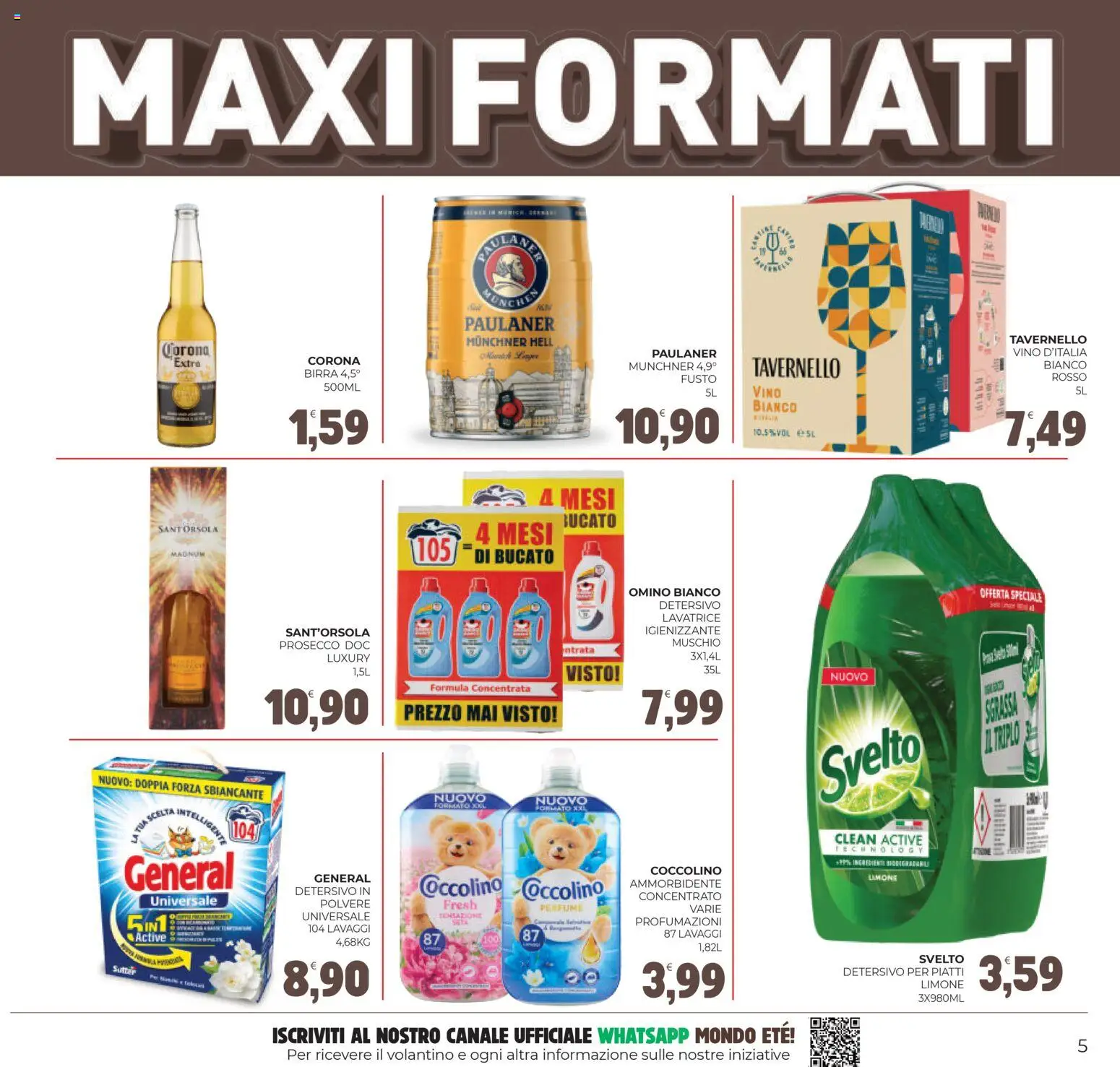 Volantino Eté del 27.02.2026 | Pagina: 5 | Prodotti: Birra, Detersivo per piatti, Prosecco, Lavatrice
