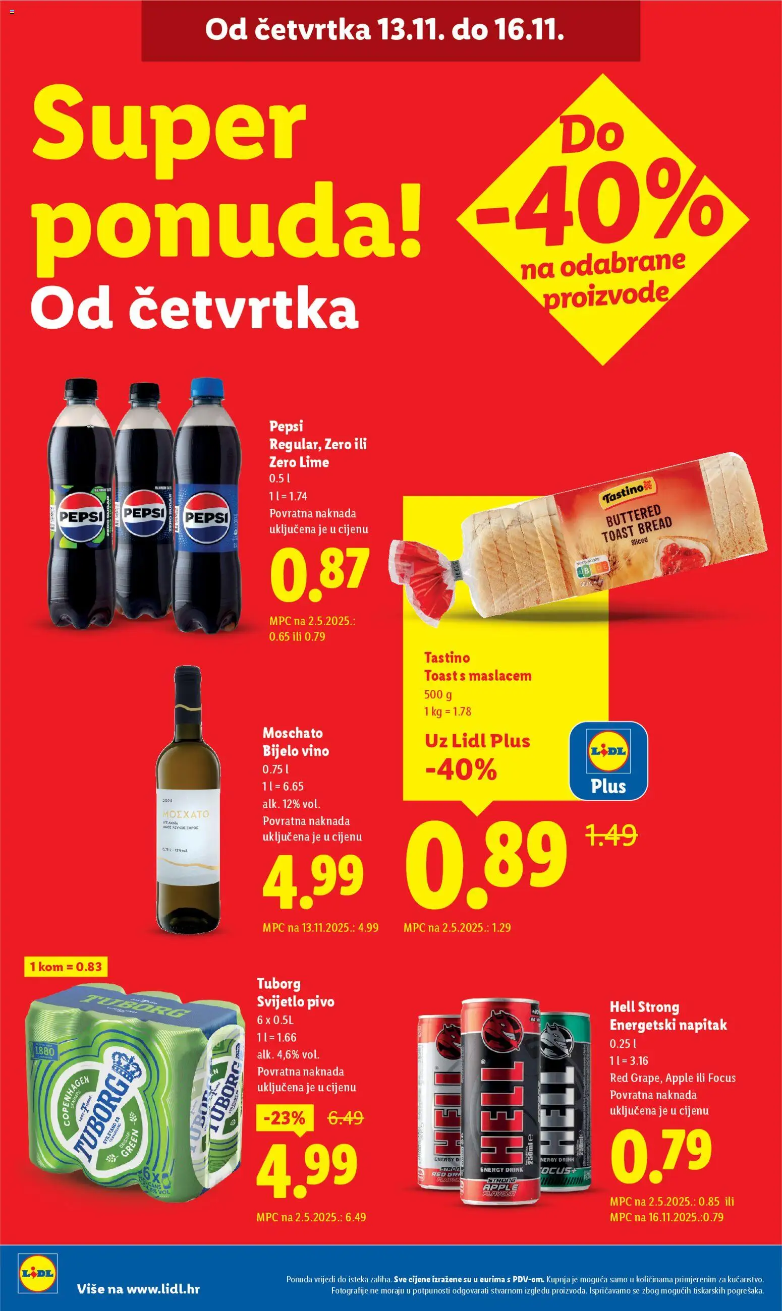Lidl katalog | vrijedi od 10.11.2025 | Stranica: 78 | Proizvodi: Hell, Pepsi, Toast, Vino