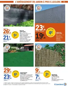 E.Leclerc - Prévisualisation de PAILLON PELE "BEAUX JOURS", En matière naturelle. Dim.: H. 1 x L. 3 m. Facile à poser. Disponible en différentes tailles et à différents prix.(1) valide à partir de 21.04.2026 | Page: 15 | Produits: Brise vue, Gazon, Pele, Chocolat