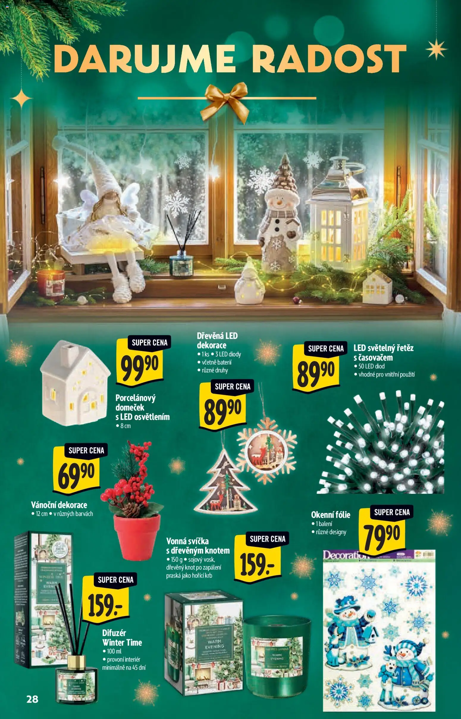Albert katalog - Supermarket od 29.10.2025 | Strana: 28 | Produkty: Difuzér, Svíčka, Světelný řetěz, Vánoční dekorace