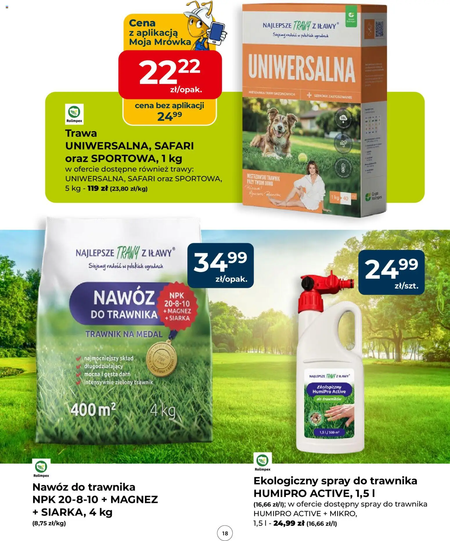 Mrówka gazetka od 23.04.2026 | Strona: 18 | Produkty: Trawy