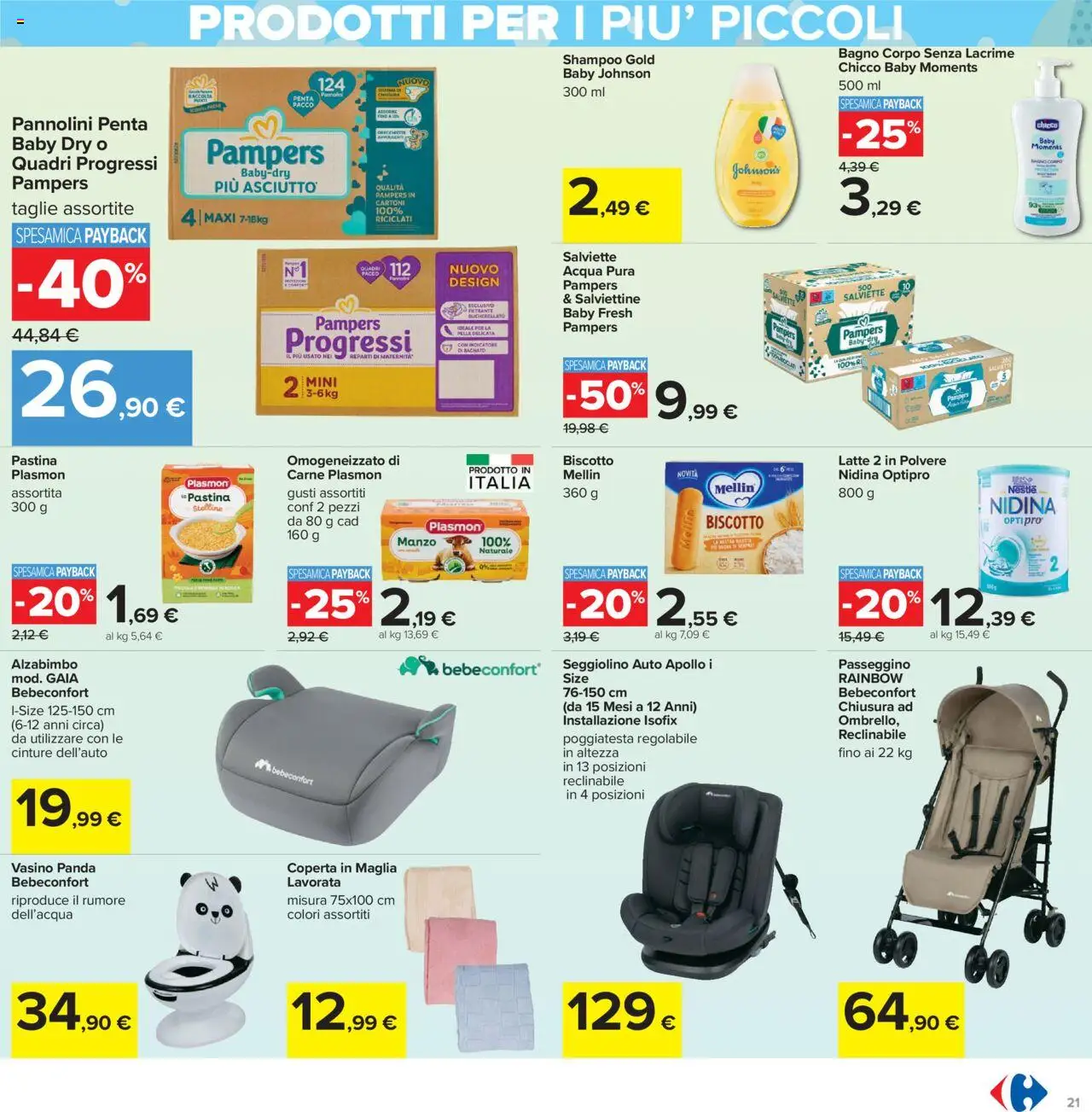 Volantino Carrefour del 10.10.2025 | Pagina: 21 | Prodotti: Manzo, Seggiolino, Orecchiette, Bagno