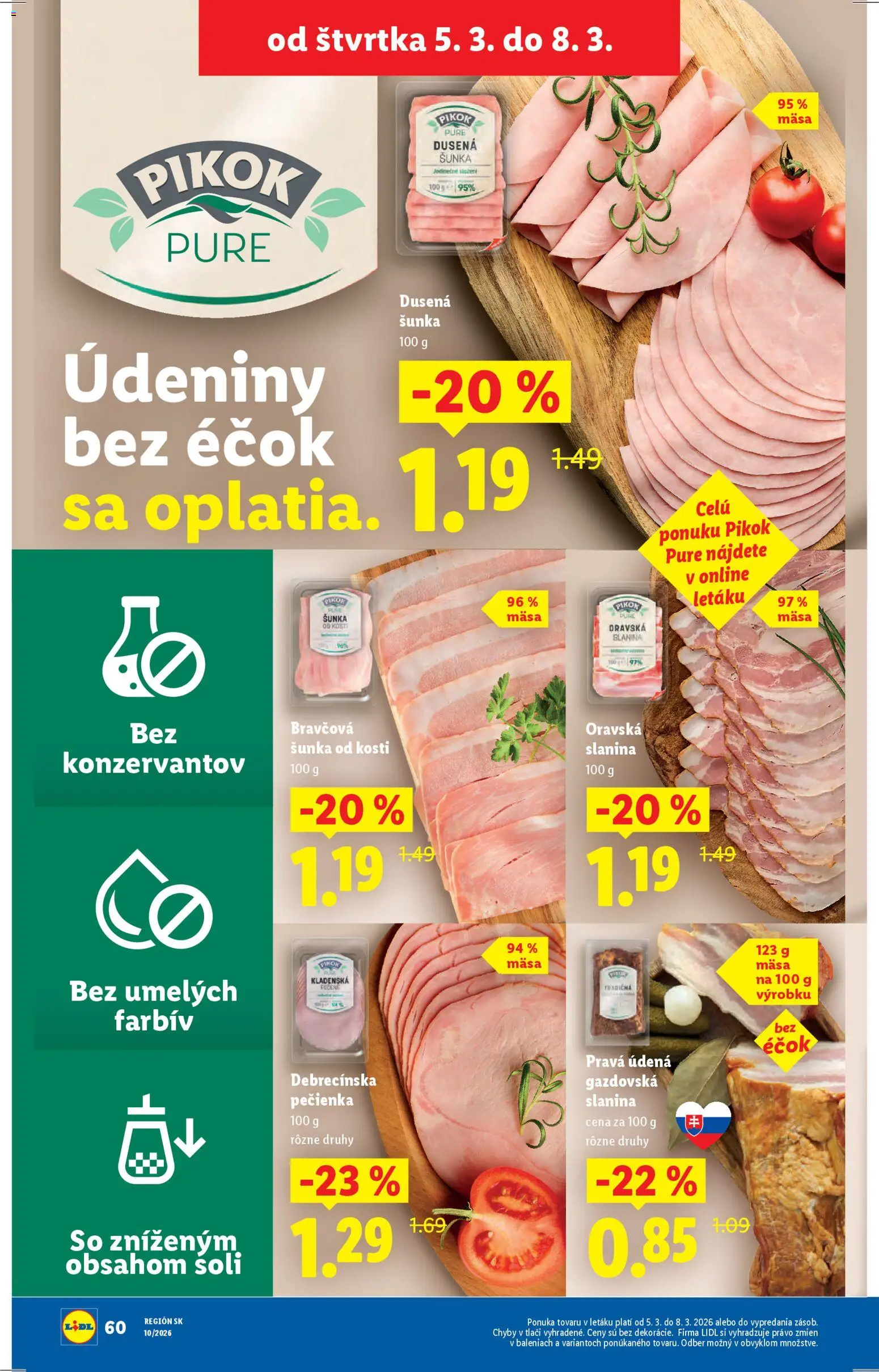 Nové Lidl akcie – leták je platný od 02.03.2026 | Strana: 78 | Produkty: Šunka, Slanina