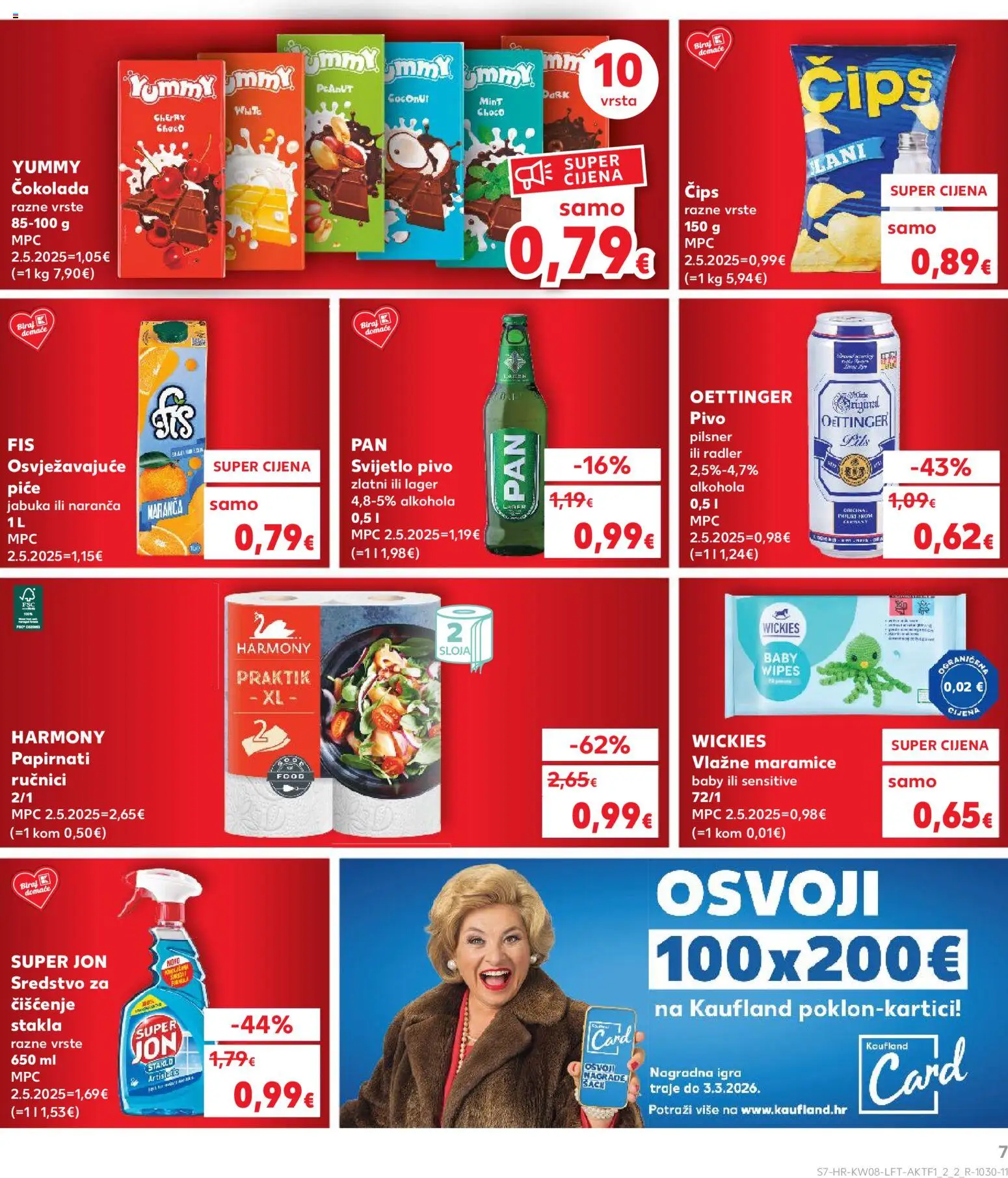 Kaufland katalog | vrijedi od 18.02.2026 | Stranica: 7 | Proizvodi: Vlažne maramice, Čokolada, Pivo, Čips