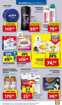 Lidl leták od 30.06.2025 | Strana: 35 | Produkty: Felix, Nivea, Kapsičky pro kočky, Borotalco
