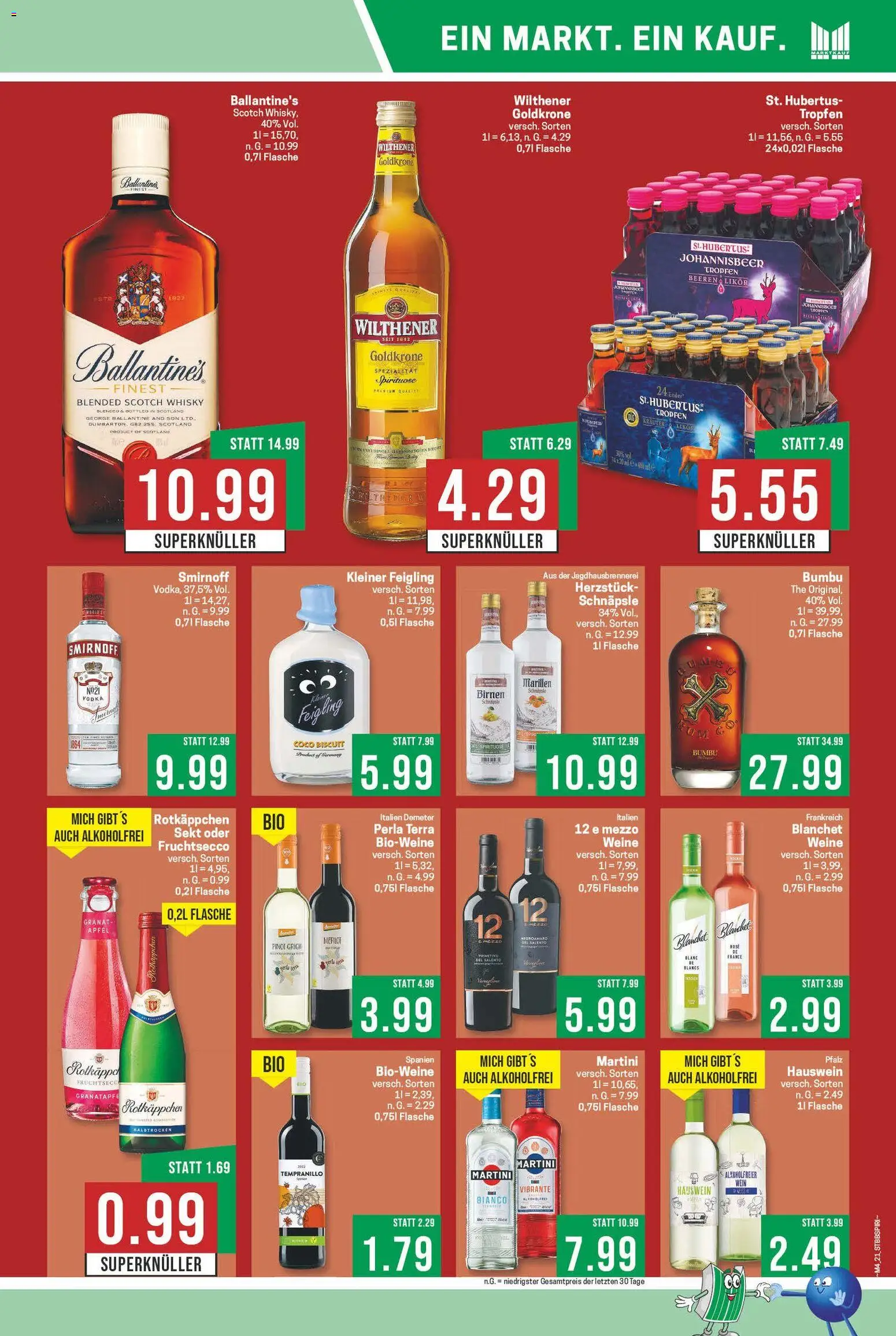 Marktkauf Prospekt 	 – gültig ab 19.01.2026 | Seite: 21 | Produkte: Sekt, Kleiner feigling, Rotkäppchen, Vodka