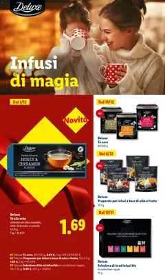 Anteprima del volantino Deluxe Tè alle erbe, aromatizzato alla camomilla, miele di Manuka e cannella 43.75 g valido a partire dal 24.10.2025 | Pagina: 42 | Prodotti: Tè, Frutta, Miele