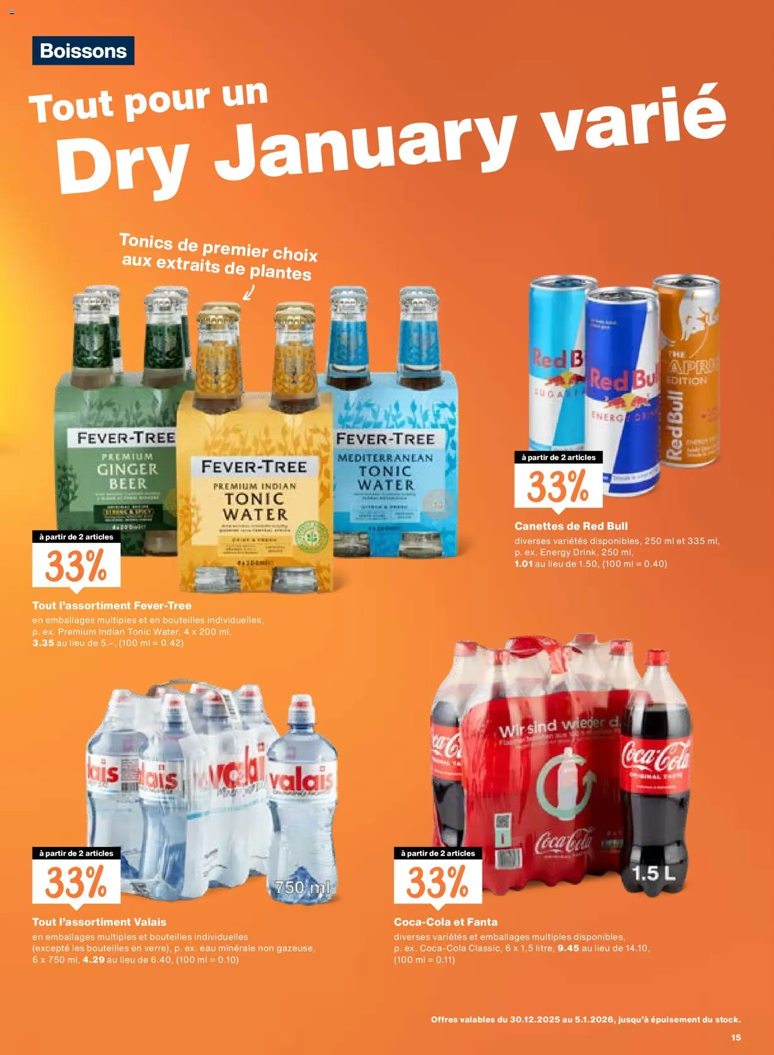 Migros Aktionen FR – gültig ab 30.12.2025 | Seite: 15 | Produkte: Red bull, Coca Cola, Fanta