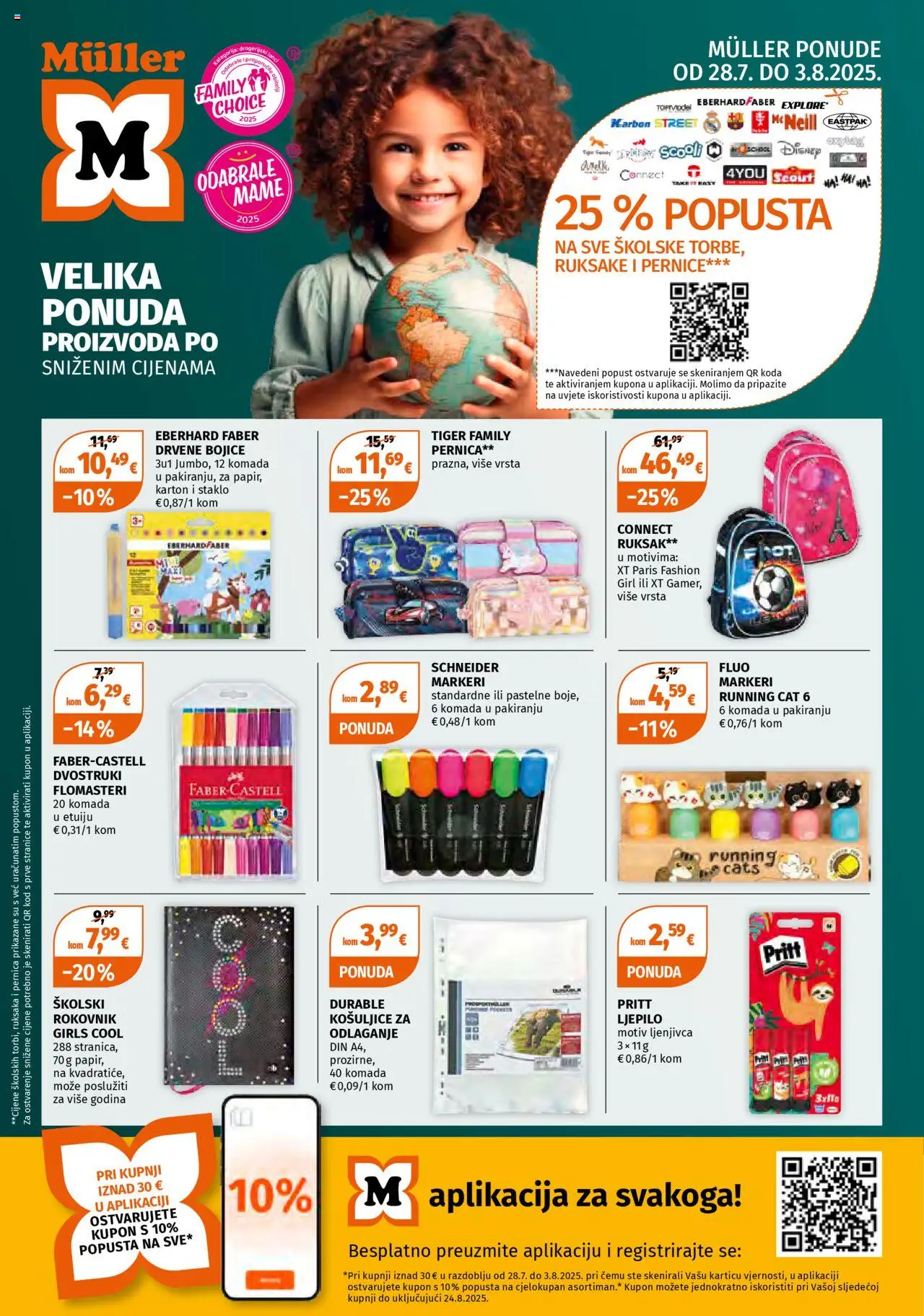 Müller katalog | vrijedi od 28.07.2025 | Stranica: 1 | Proizvodi: Ruksak, Notebook, Ljepilo, Flomasteri