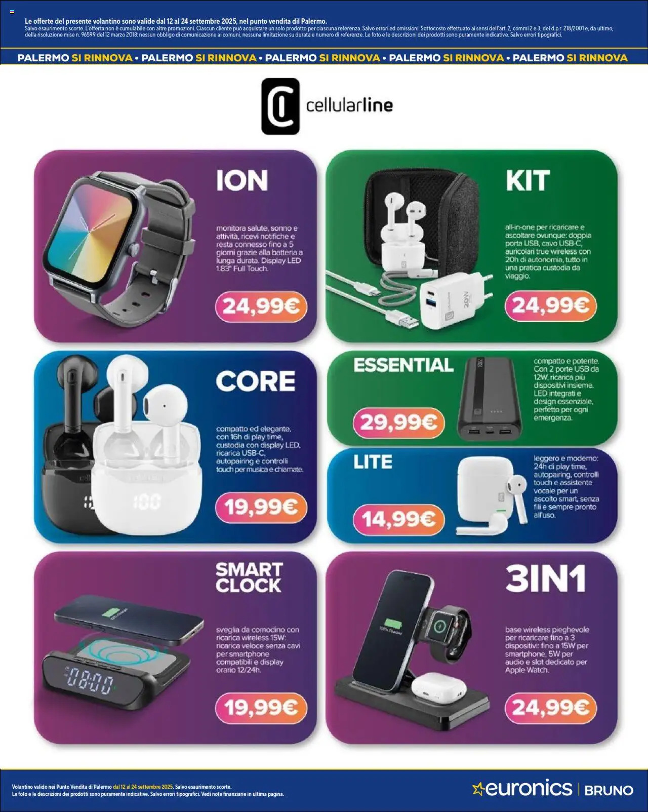 Volantino Euronics del 12.09.2025 | Pagina: 7 | Prodotti: Auricolari, Smartphone, Audio, Comodino