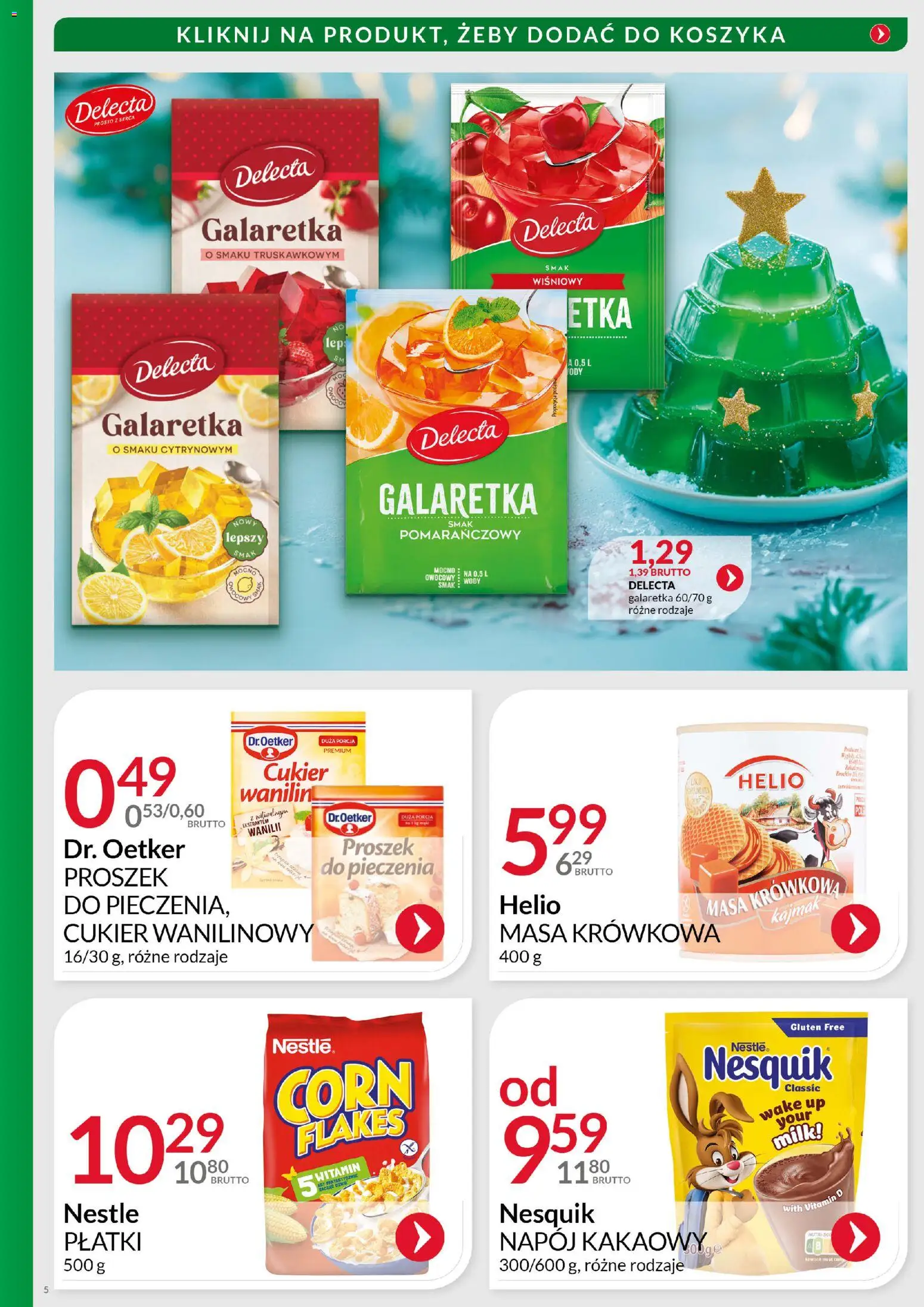 Eurocash Gazetka - Ofensywa Cenowa Spożywcza od 30.11.2025 | Strona: 5 | Produkty: Galaretka, Kajmak, Cukier wanilinowy, Płatki