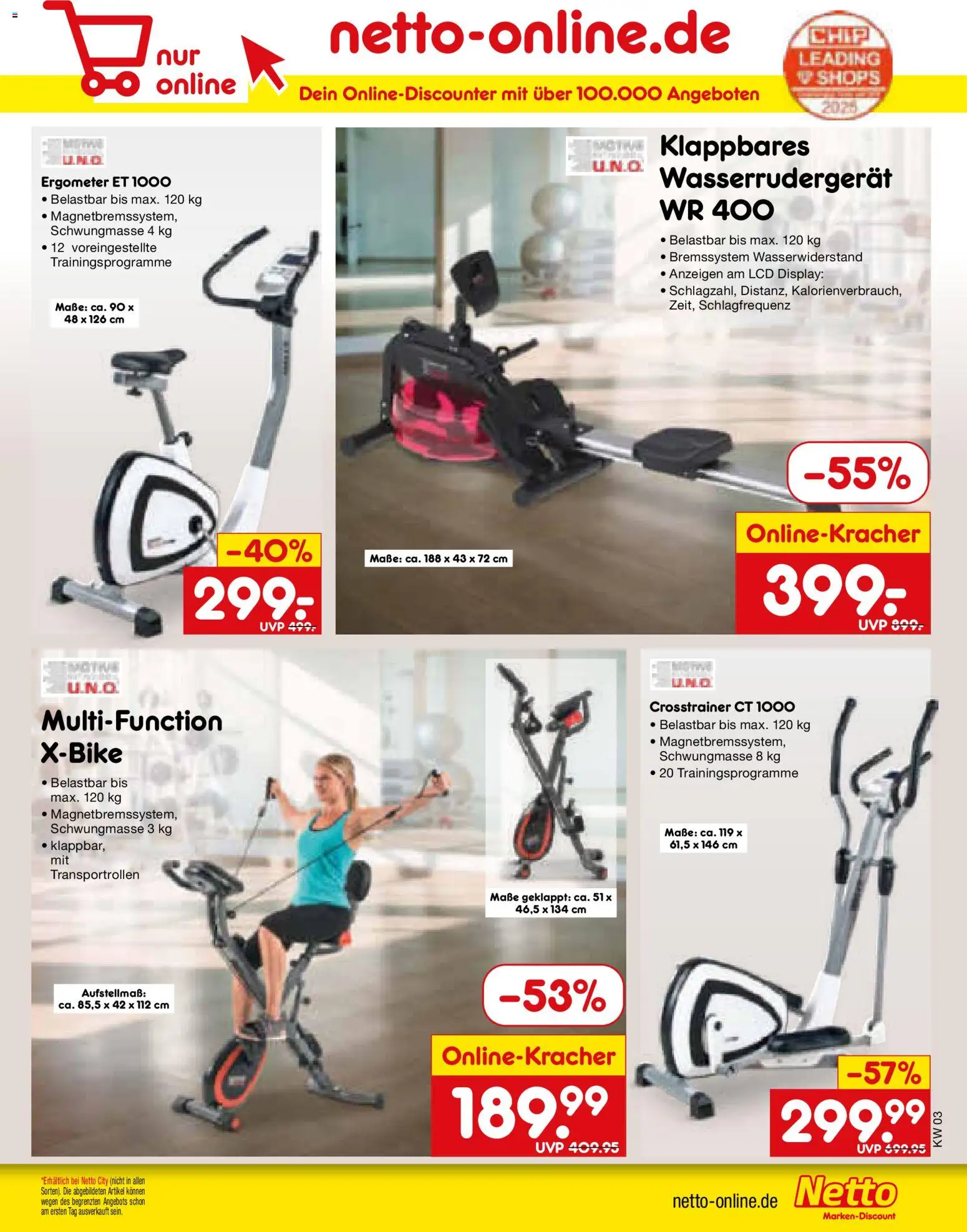 Netto Marken-Discount Prospekt 	 – gültig ab 12.01.2026 | Seite: 39 | Produkte: Ergometer, Crosstrainer