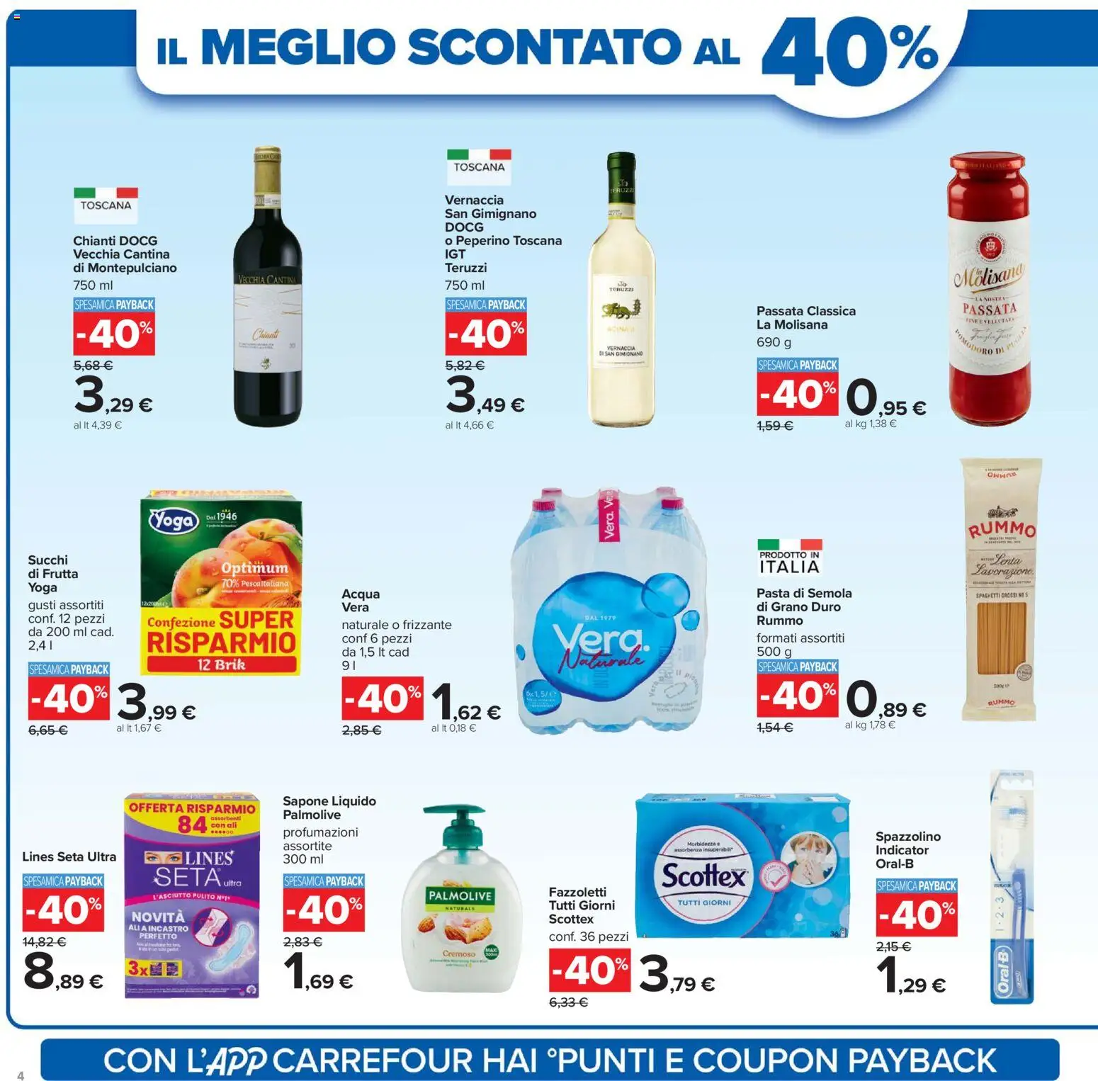 Volantino Carrefour del 02.01.2026 | Pagina: 4 | Prodotti: Sapone, Spazzolino, Fazzoletti, Pasta