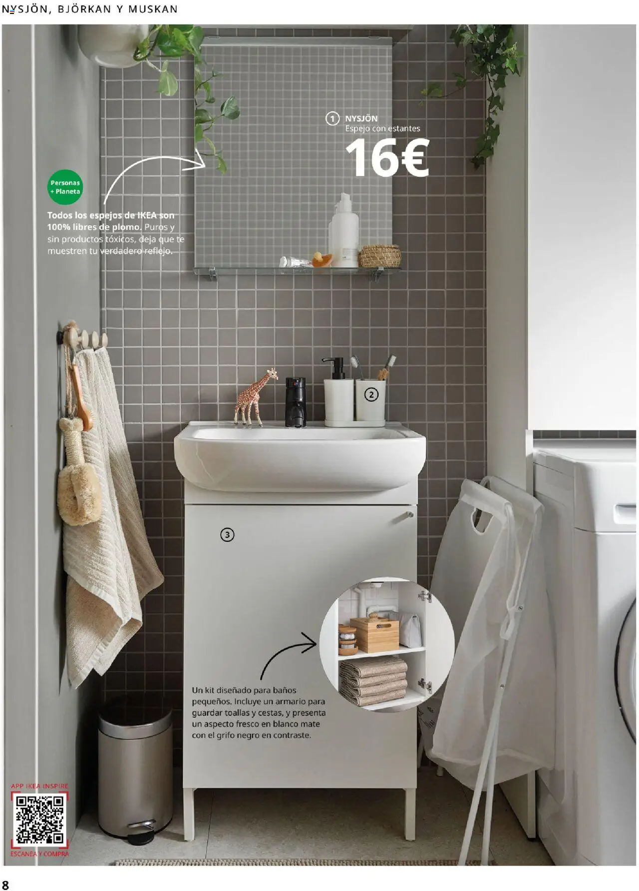 Catálogo IKEA Baños │ válido desde el 04.02.2025 | Página: 8 | Productos: Té, Armario, Espejo