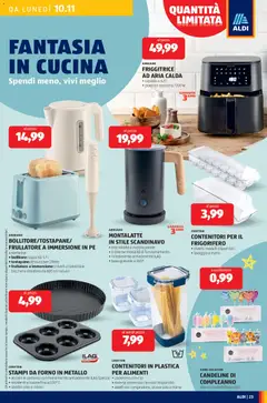Anteprima del volantino FRIGGITRICE, AD ARIA CALDA, capienza: 6,5l, potenza massima: 1700 W valido a partire dal 10.11.2025 | Pagina: 23 | Prodotti: Friggitrice ad aria, Frullatore, Tostapane, Friggitrice