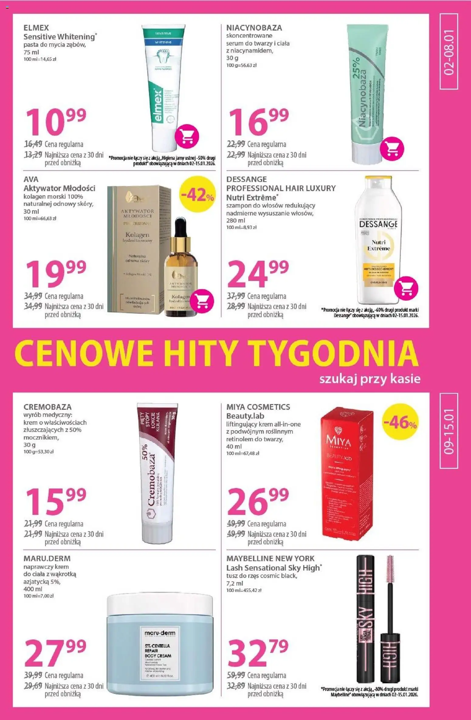 Hebe Gazetka od 02.01.2026 | Strona: 7 | Produkty: Tusz do rzęs, Szampon, Krem do ciała, Krem