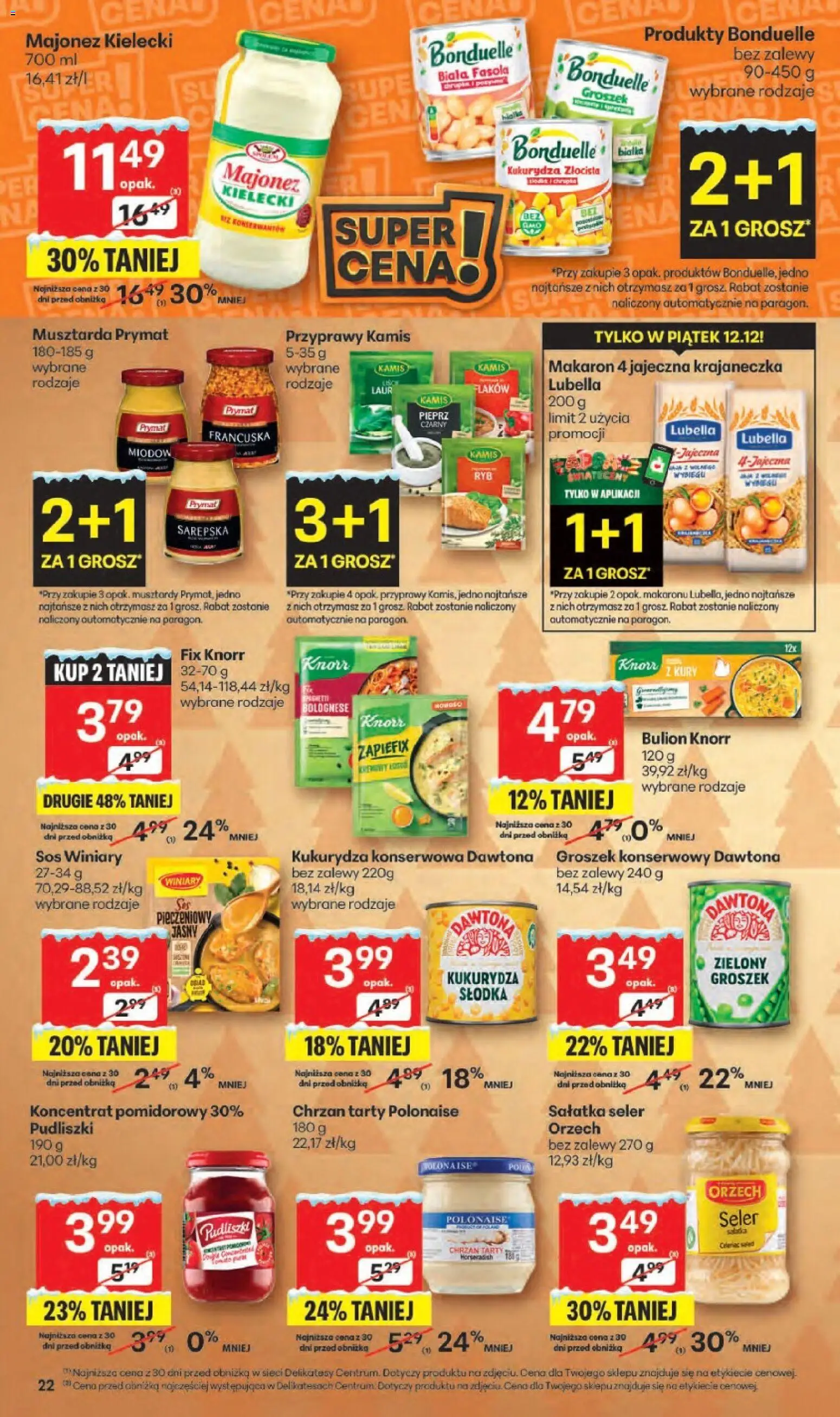 Delikatesy Centrum Gazetka od 11.12.2025 | Strona: 22 | Produkty: Kukurydza, Delikatesy, Chrzan, Makaron