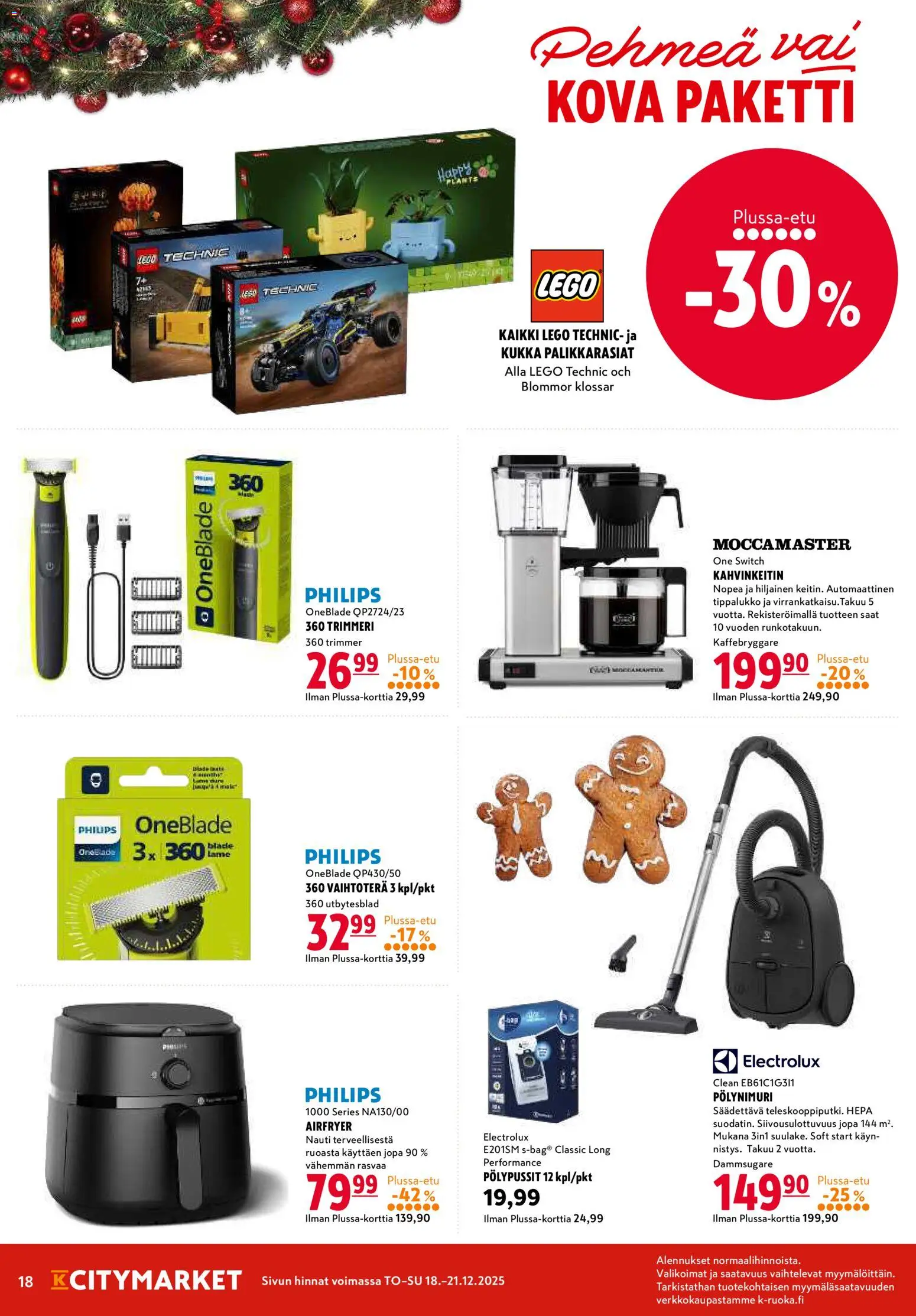 K-Citymarket tarjoukset – voimassa 18.12.2025 alkaen | Sivu: 18 | Tuotteet: Kahvinkeitin, Trimmeri