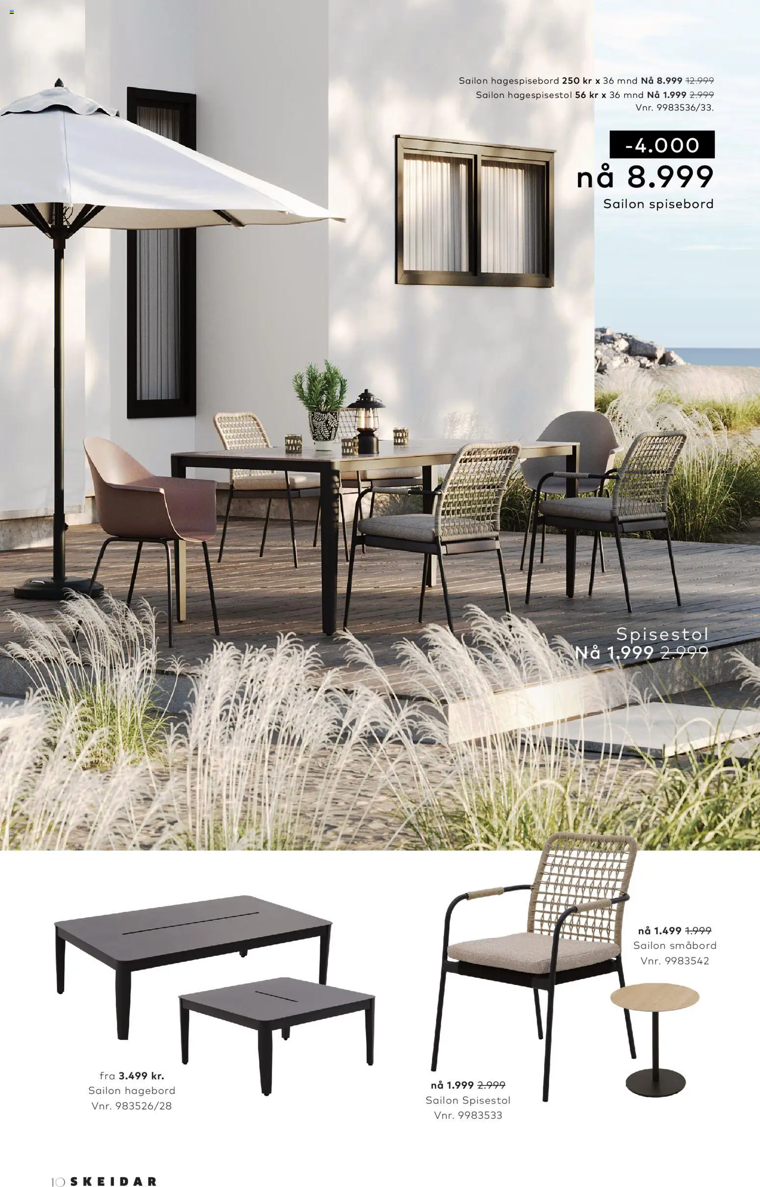 {H1} | Side: 10 | Produkter: Spisebord, Spisestol, Hagebord